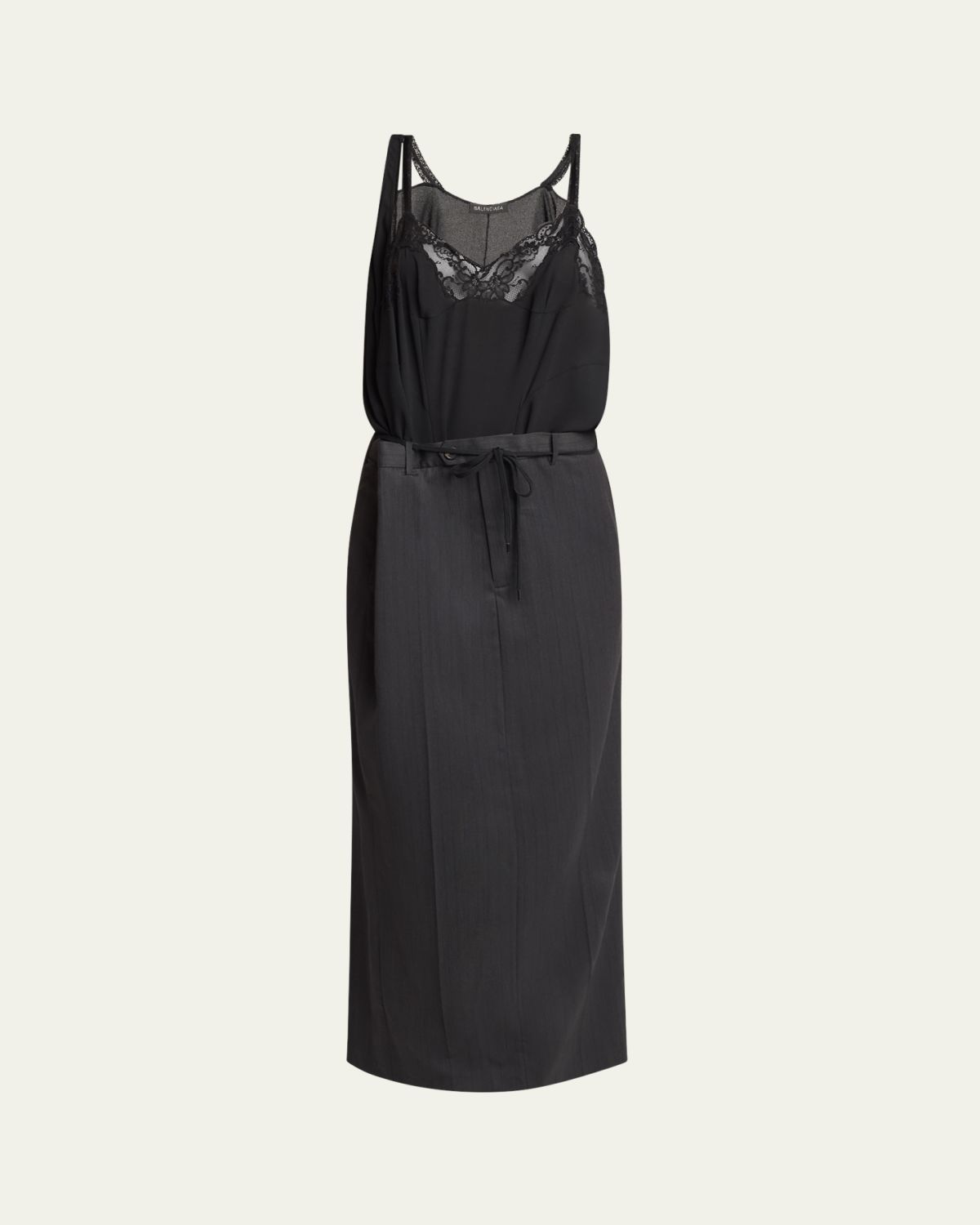 Balenciaga Long Hybrid Belted Slip Dress