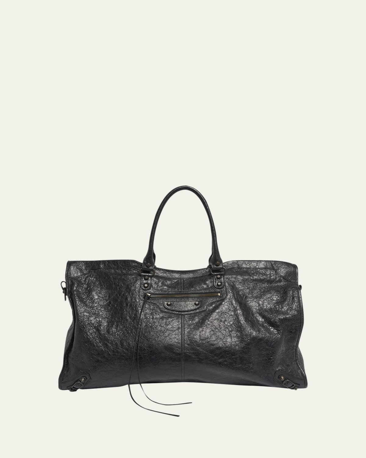 Balenciaga Men 's Le City Leather Travel Bag