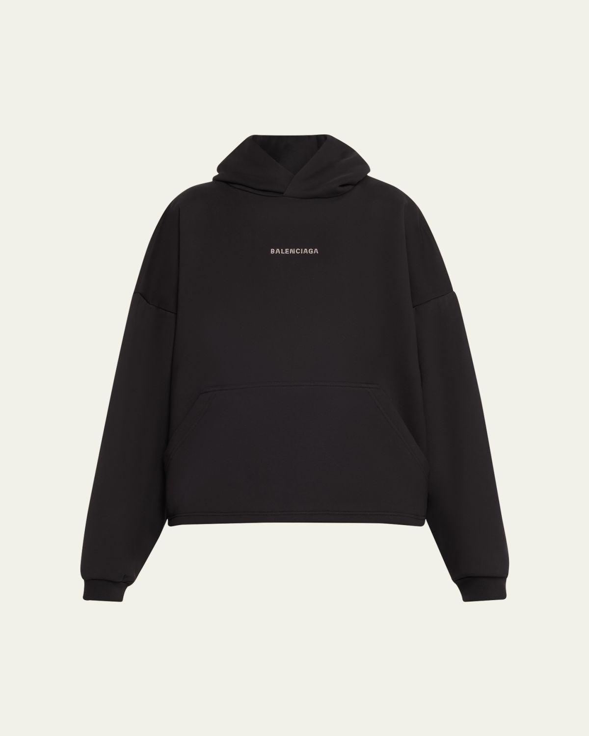 Balenciaga Logo Embellished Cropped Hoodie