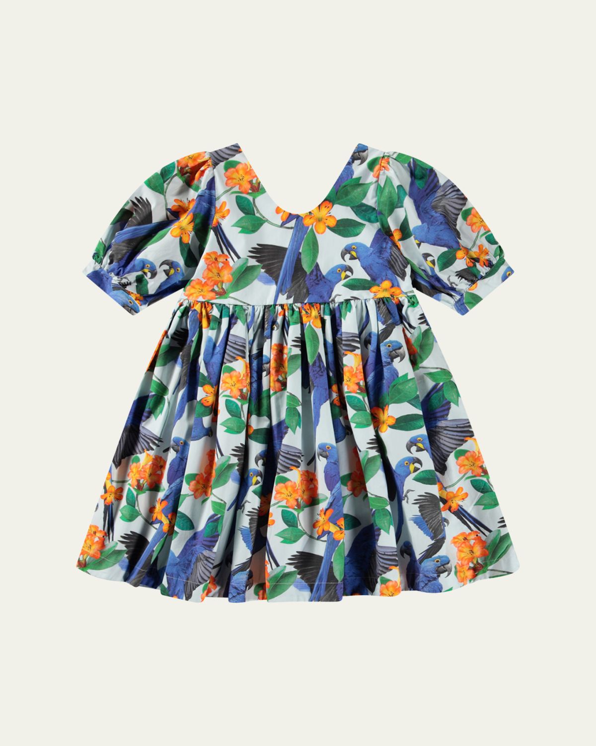 Molo Girl's Camilo Tropical-Print Dress, Size 3T-6