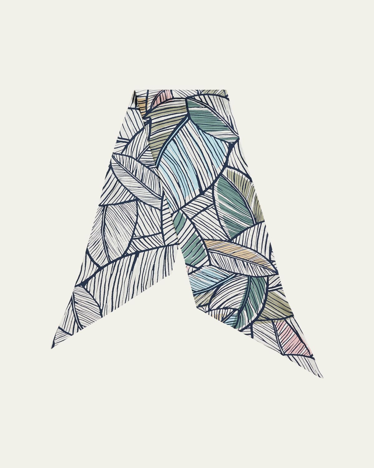 Giorgio Armani Men's Silk Leaf-Print Neck Scarf