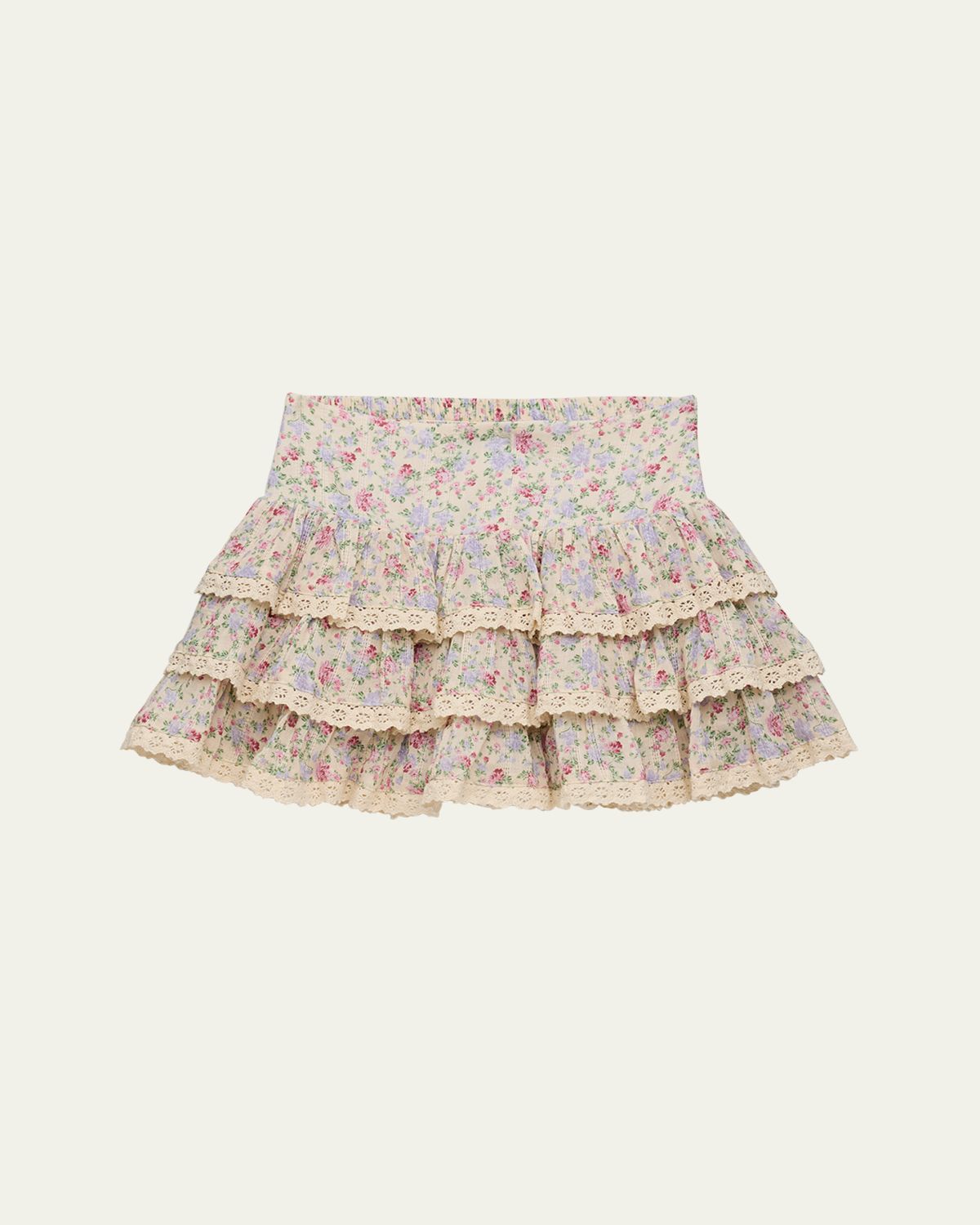 KatieJ NYC Girl's Melody Lace Ruffle Skirt, Size S-