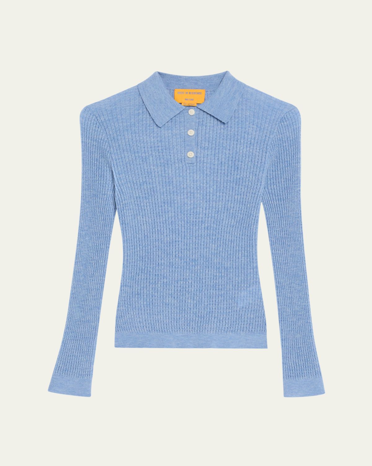 Guest in Residence Shrunken Long-Sleeve Cashmere Polo