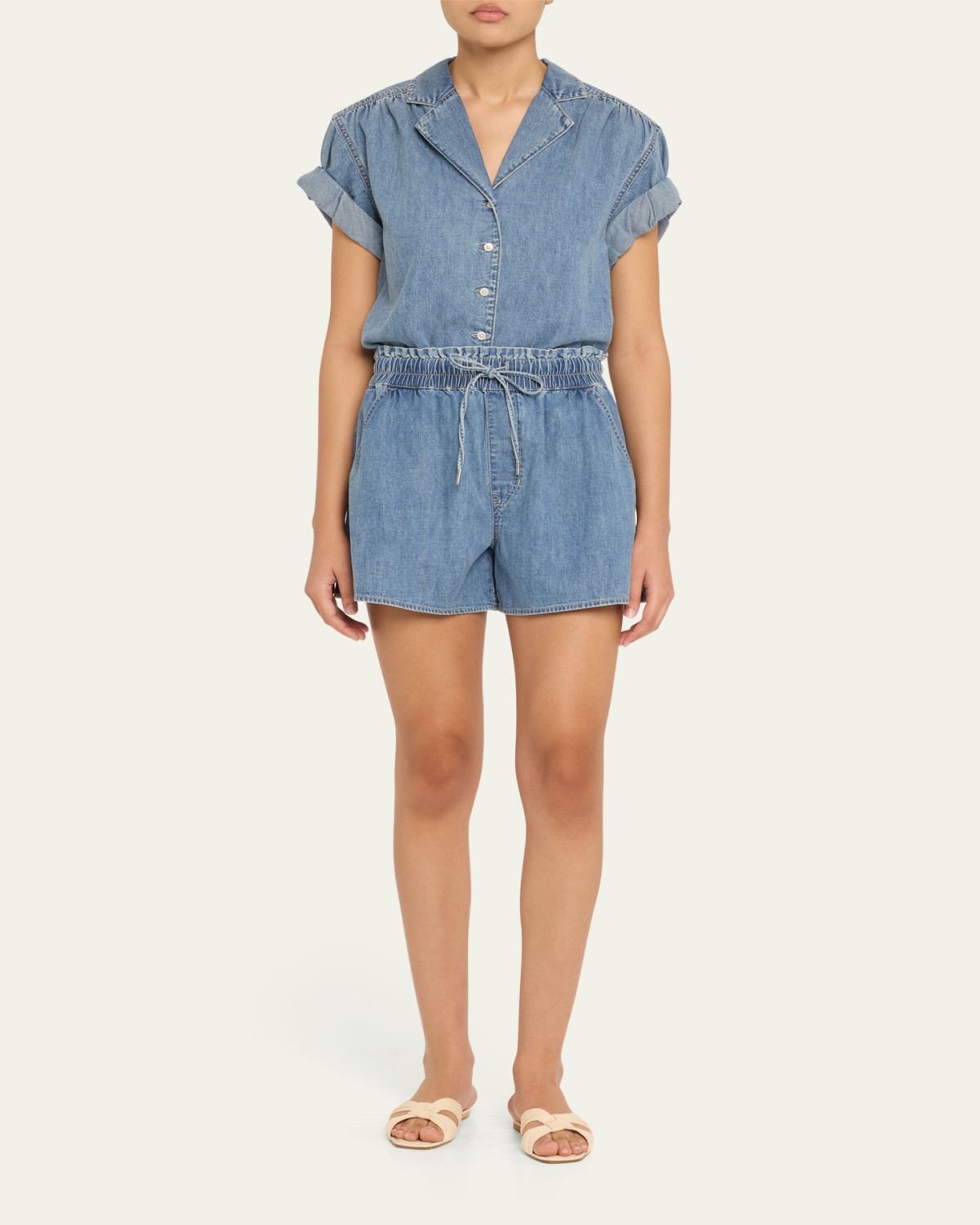 Veronica Beard Wilder Drawstring Denim Shorts | Thumbnail 2