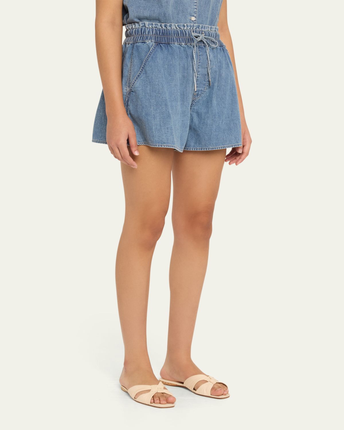 Veronica Beard Wilder Drawstring Denim Shorts | Thumbnail 4
