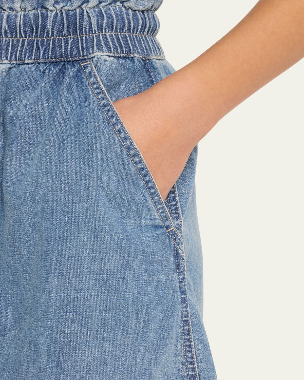Veronica Beard Wilder Drawstring Denim Shorts | Thumbnail 5