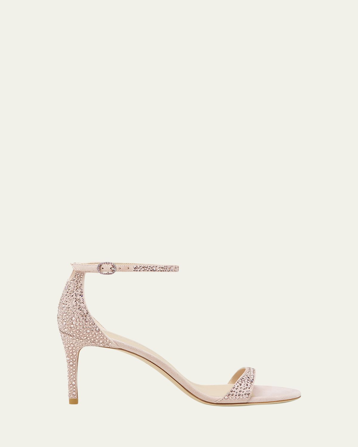 Stuart Weitzman Nudist Embellished Ankle-Strap Sandals