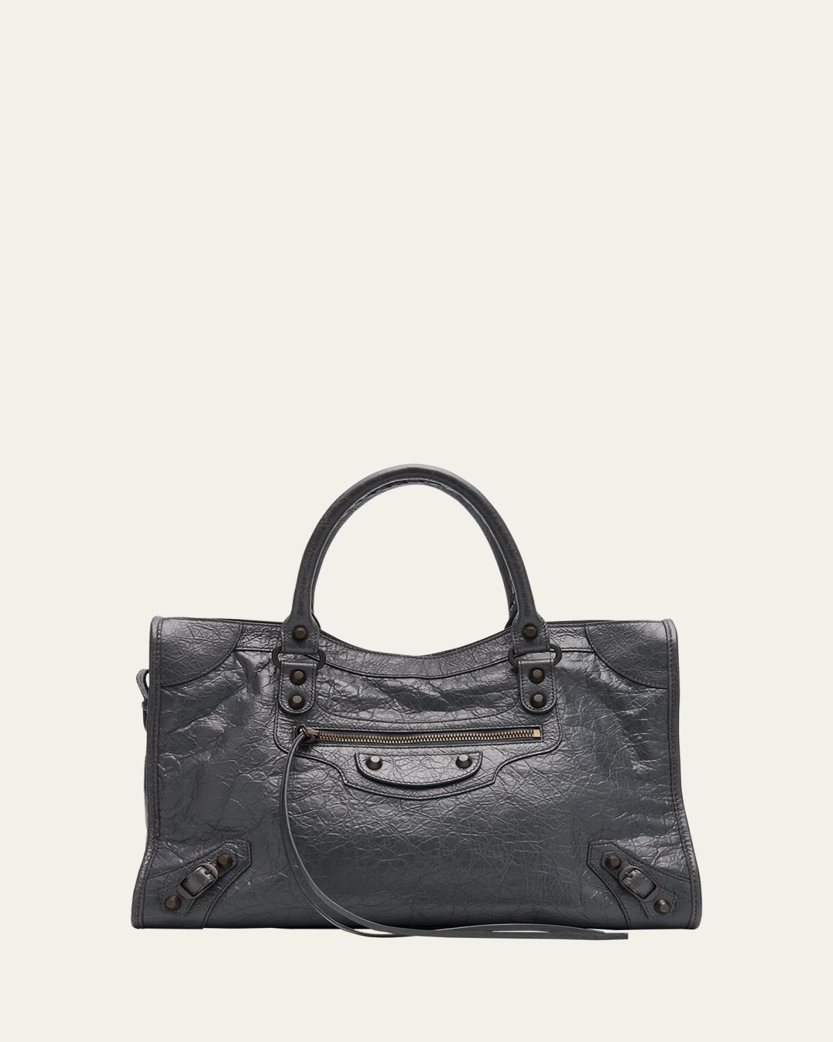 Balenciaga Le City Medium Crinkled Leather Top-Handle Bag | Thumbnail 9