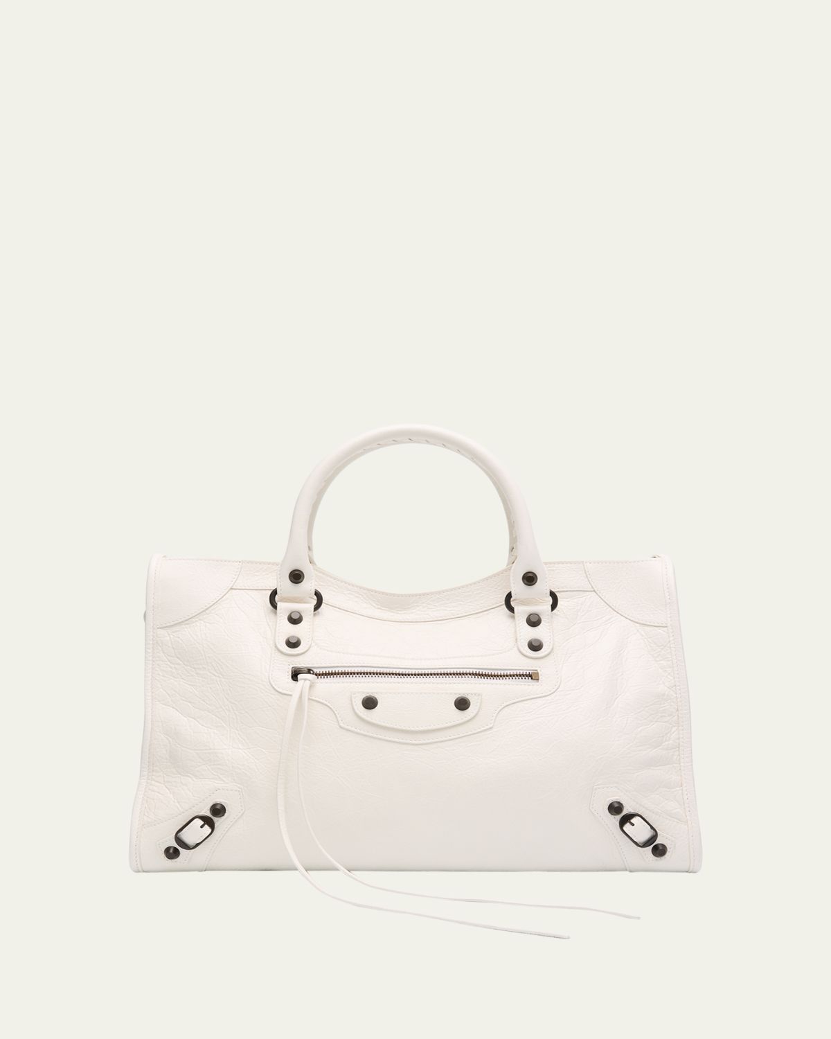 Balenciaga Le City Medium Crinkled Leather Top-Handle Bag | Thumbnail 10