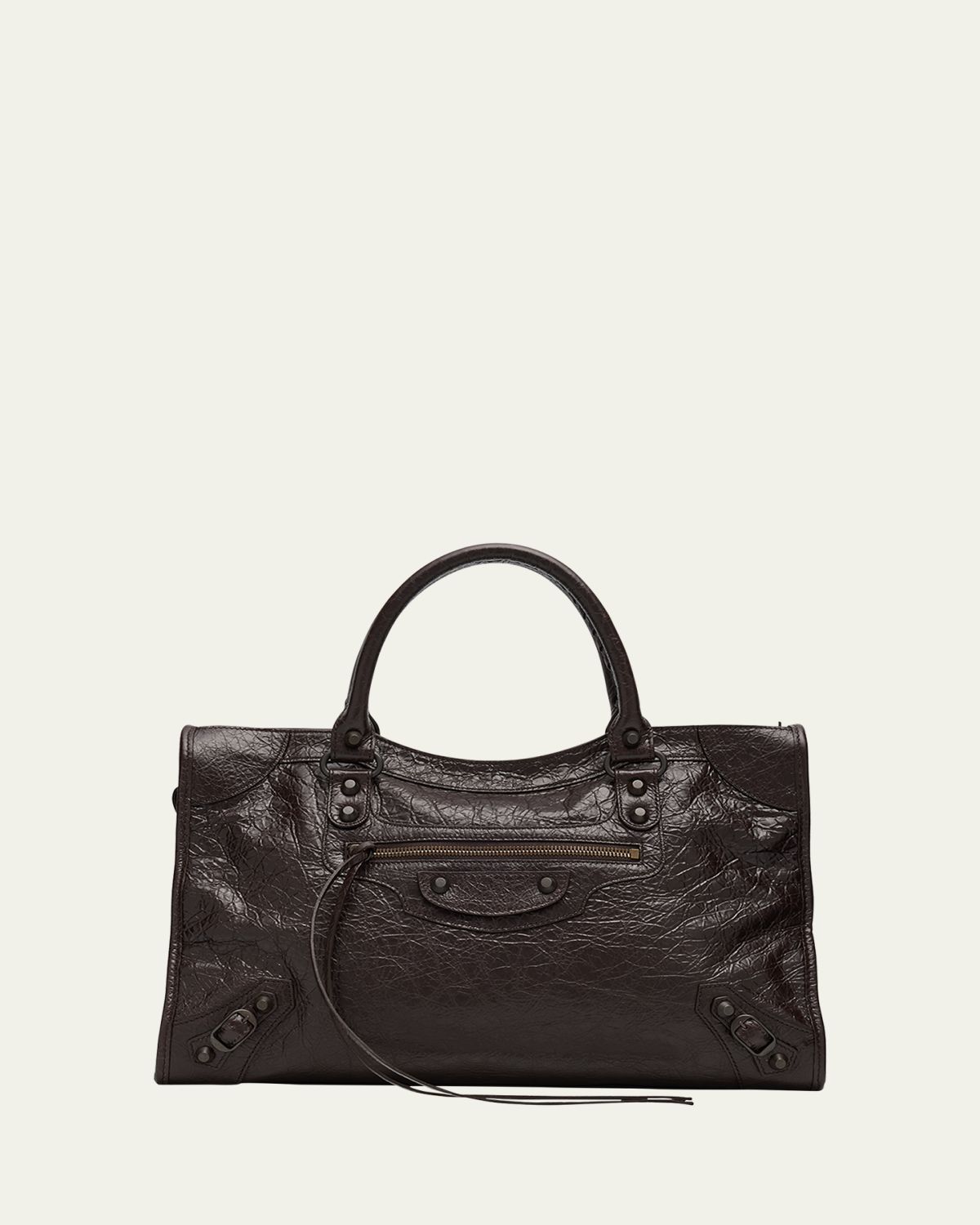 Balenciaga Le City Medium Crinkled Leather Top-Handle Bag | Thumbnail 9