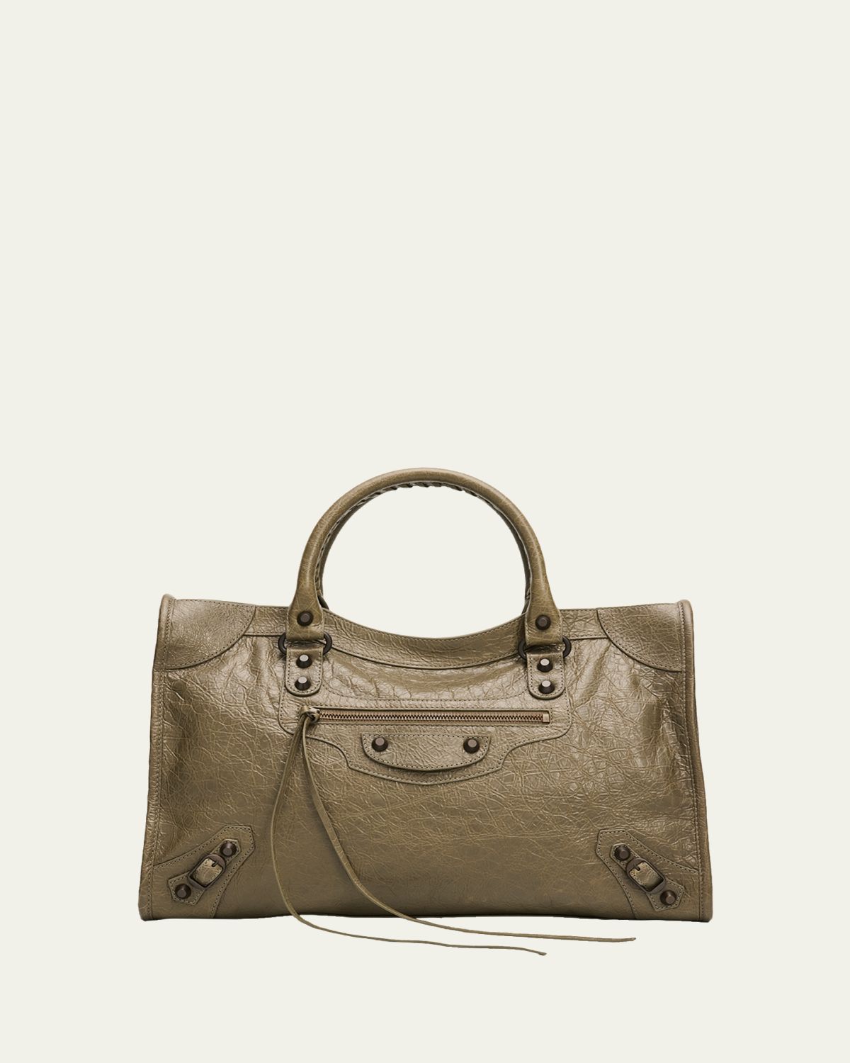 Balenciaga Le City Medium Crinkled Leather Top-Handle Bag | Thumbnail 10
