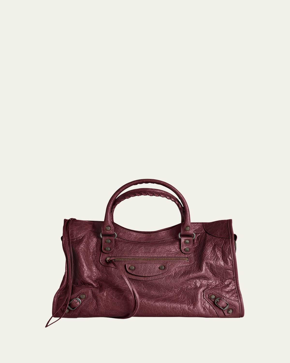 Balenciaga Le City Medium Crinkled Leather Top-Handle Bag | Thumbnail 6