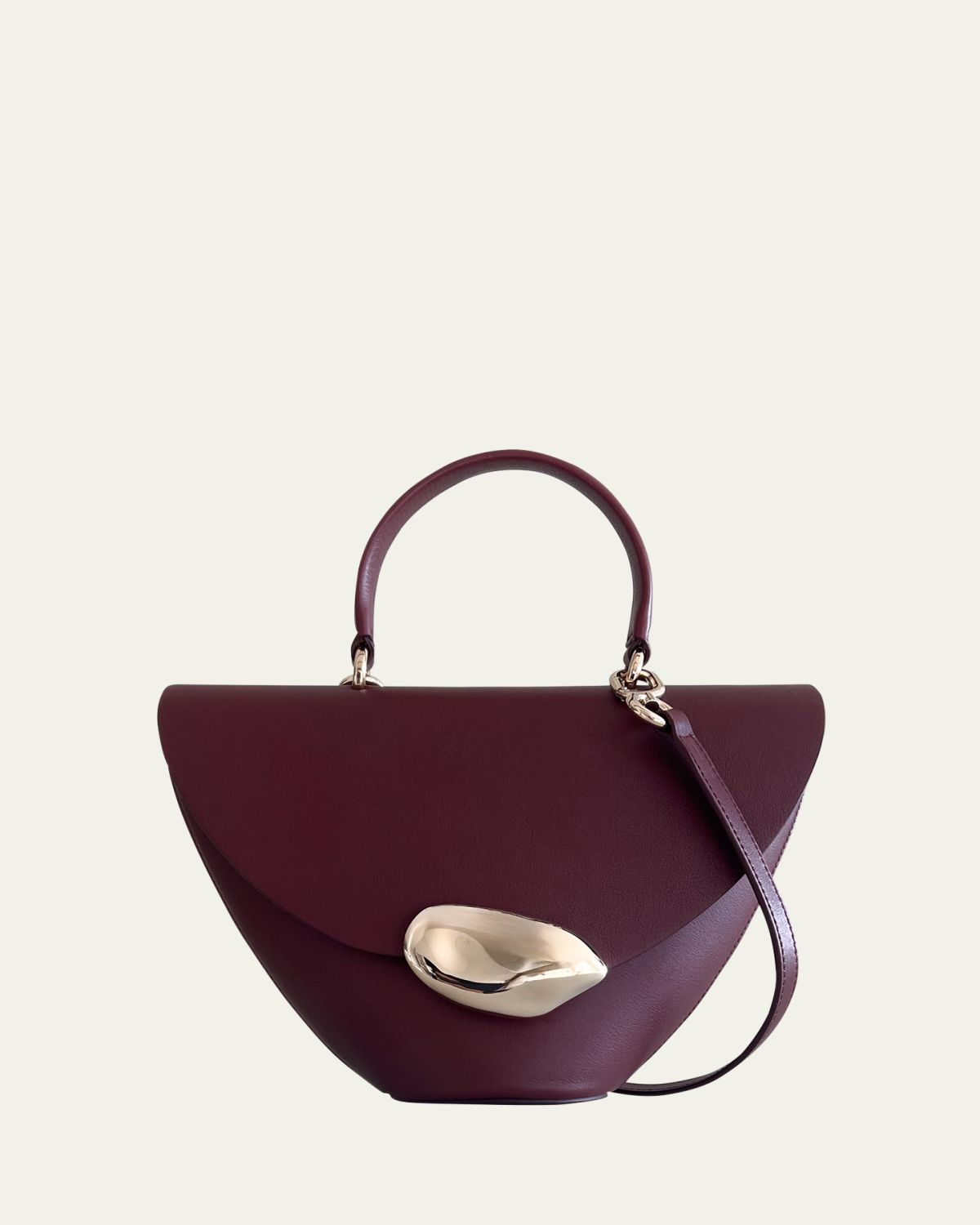 ESHA SONI Orb Flap Leather Top-Handle Bag