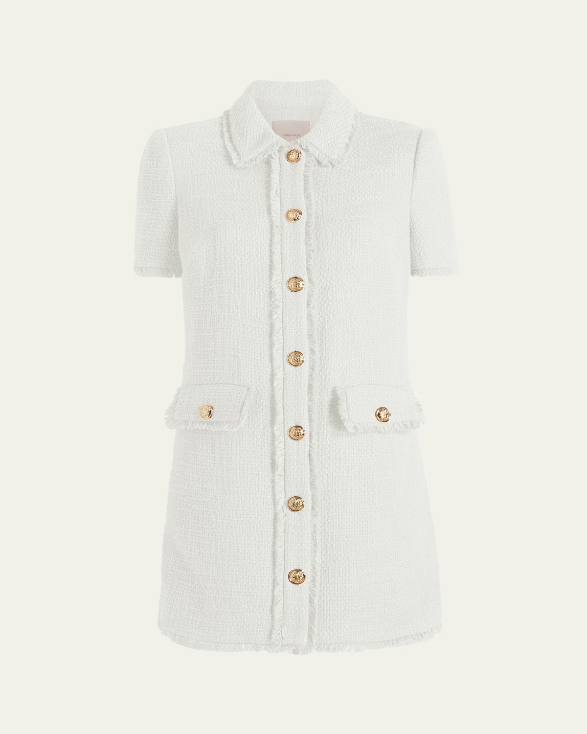 Cinq a Sept Pammy Button-Front Tweed Mini Dress
