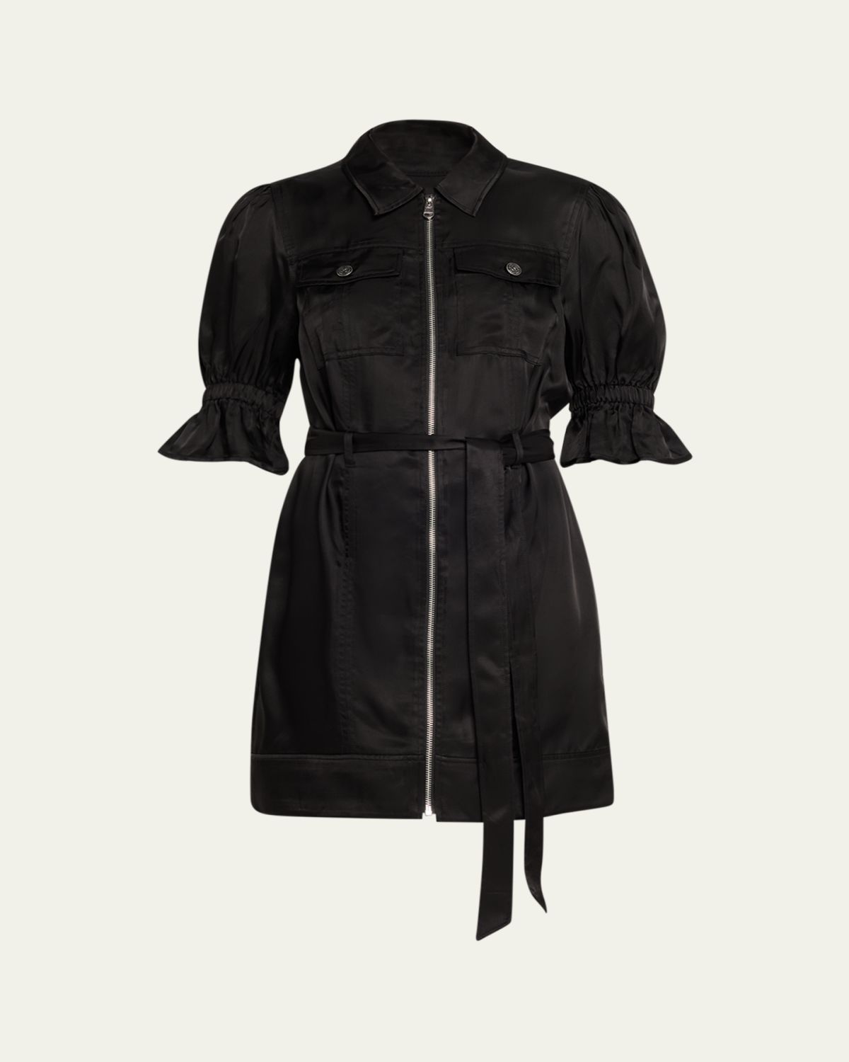 Cinq a Sept Holly Puff-Sleeve Zip-Front Mini Dress | Thumbnail 10 Cinq a Sept Holly Puff-Sleeve Zip-Front Mini Dress | Thumbnail 10