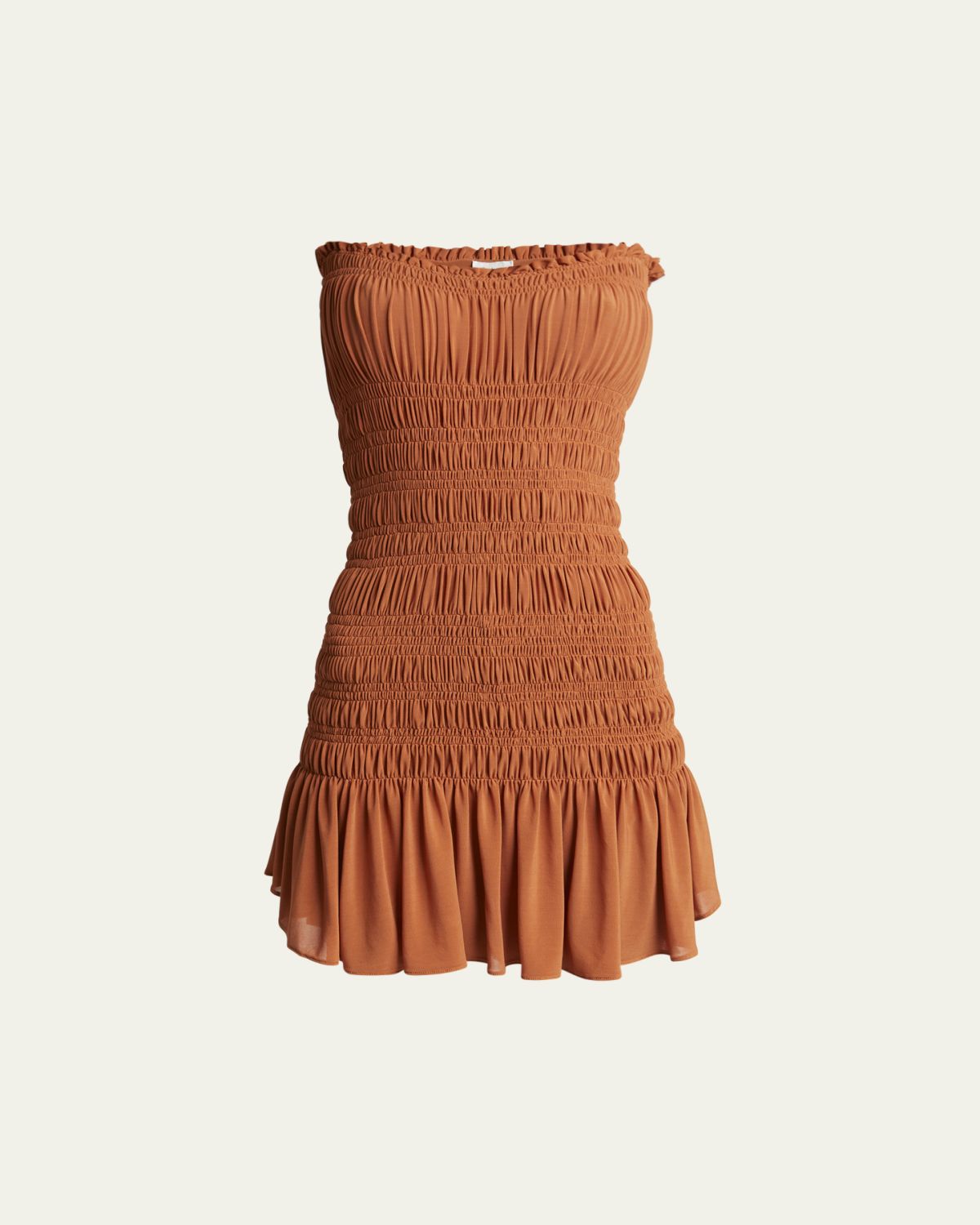 Saint Laurent Strapless Ruched Mini Dress