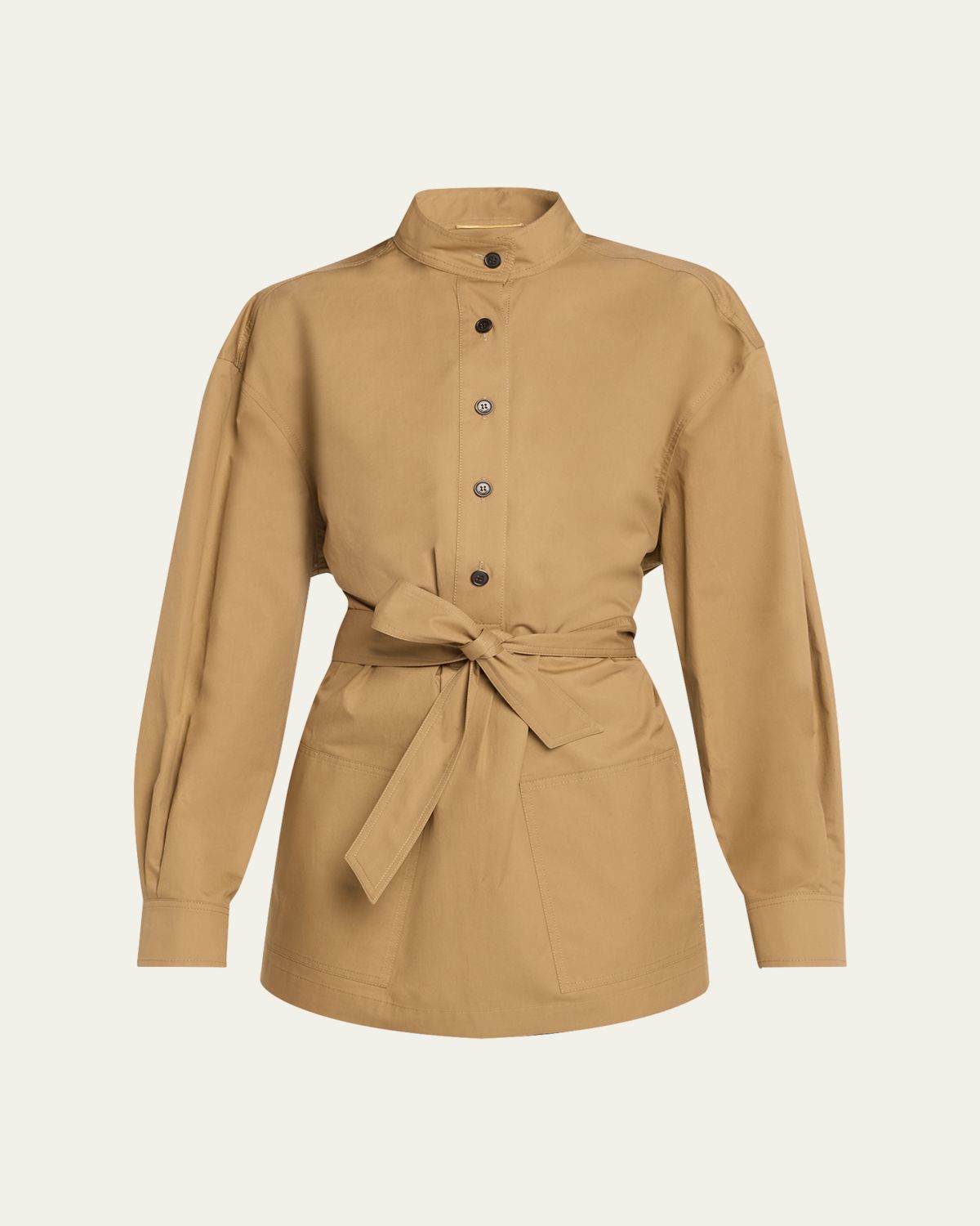 Saint Laurent Half-Buttoned Belted Tunic