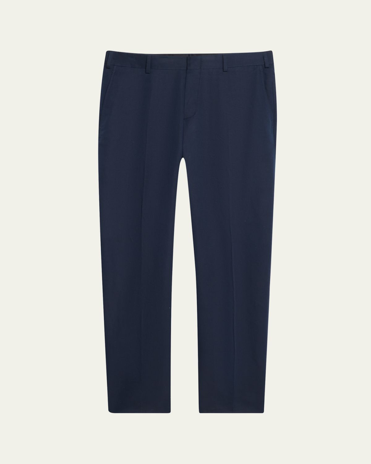 Brioni Men's Cotton and Linen Flat-Front Trousers