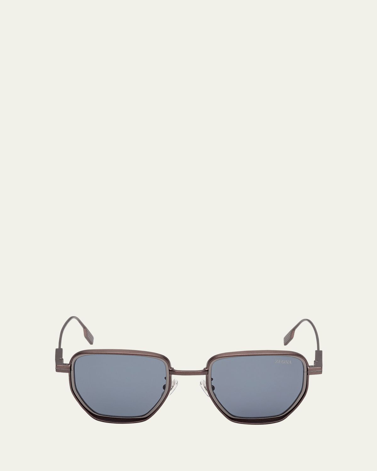 ZEGNA Men's Round Metal and Acetate Sunglasses