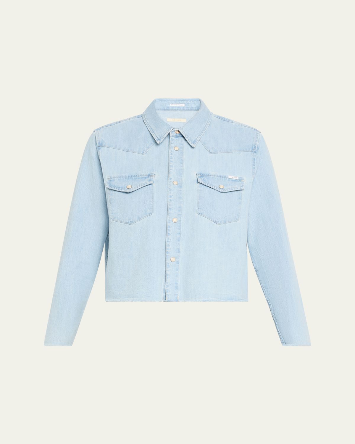 MOTHER The Super Ex Crop Step Fray Shirt