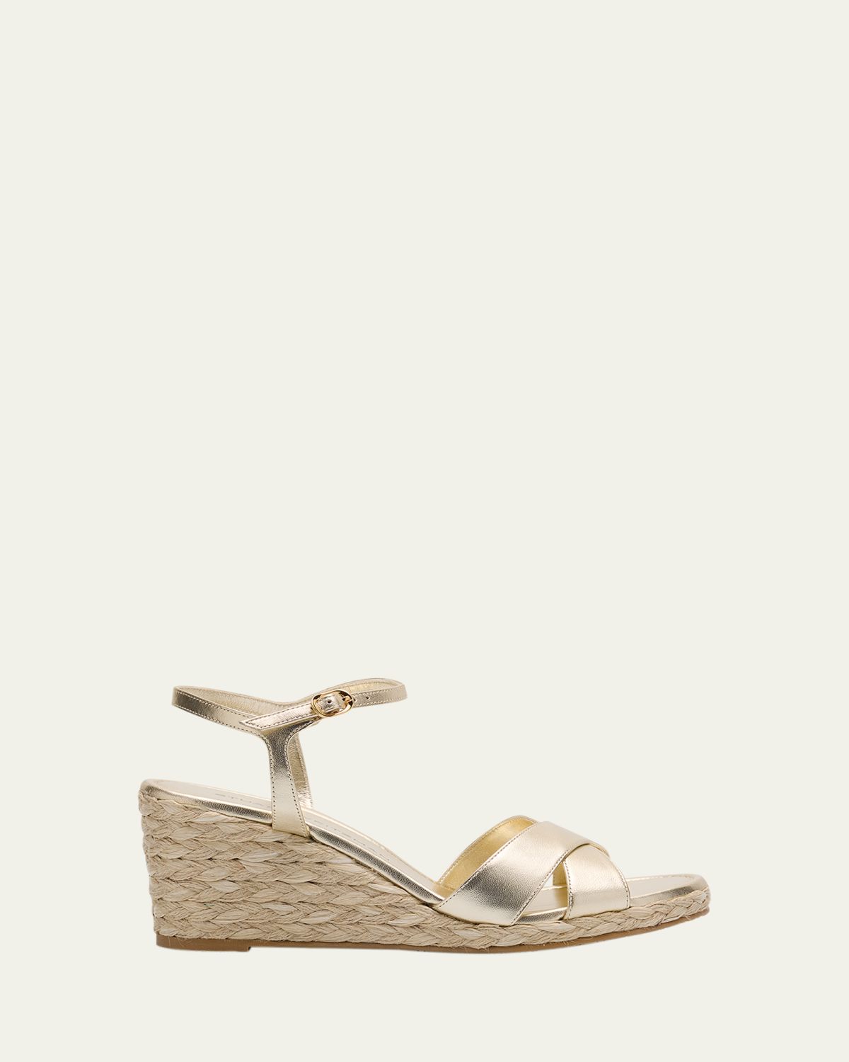 Stuart Weitzman Dayna Metallic Crisscross Espadrille Sandals | Thumbnail 4 Stuart Weitzman Dayna Metallic Crisscross Espadrille Sandals | Thumbnail 4