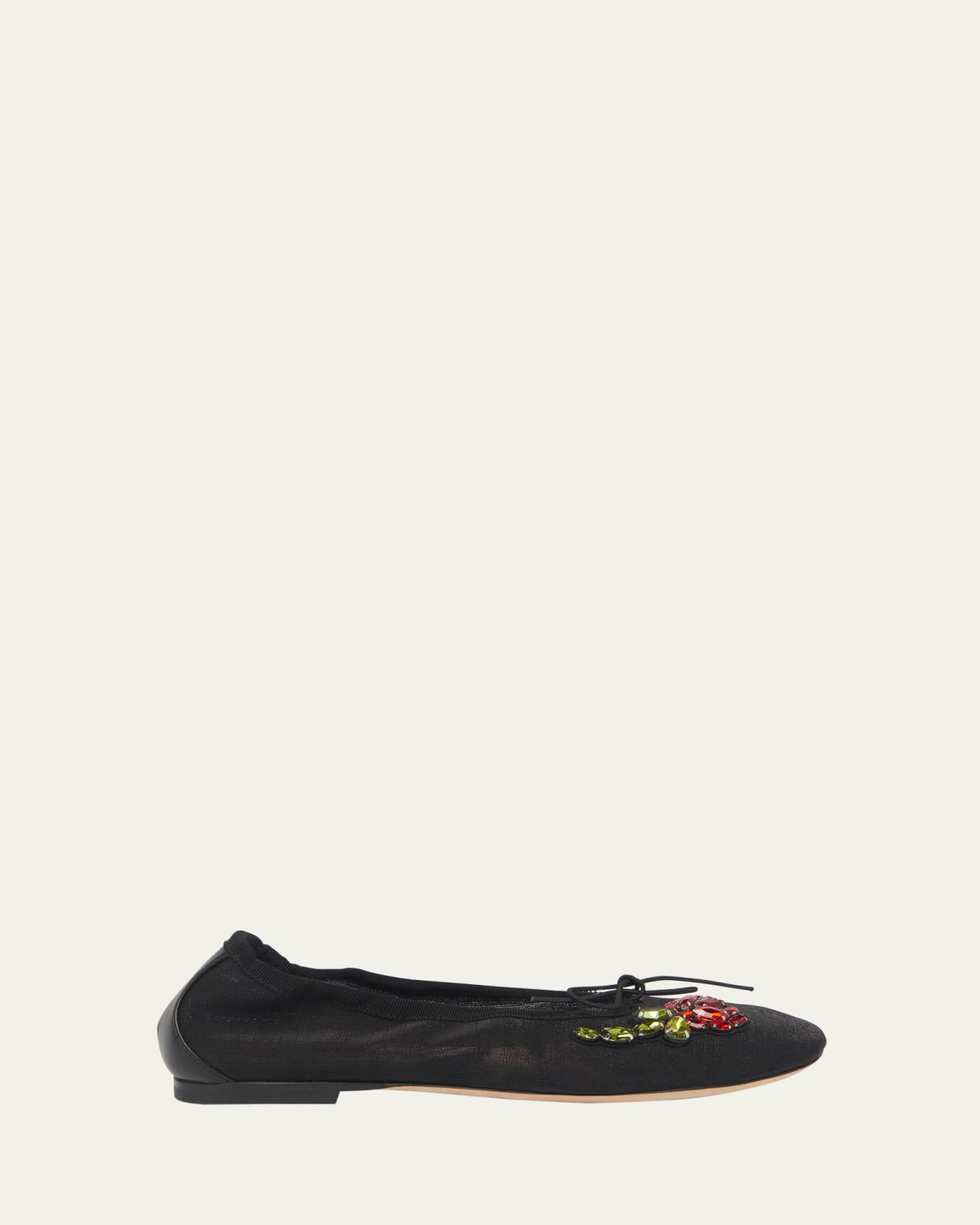 Simone Rocha Embellished Mesh Ballerina Flats