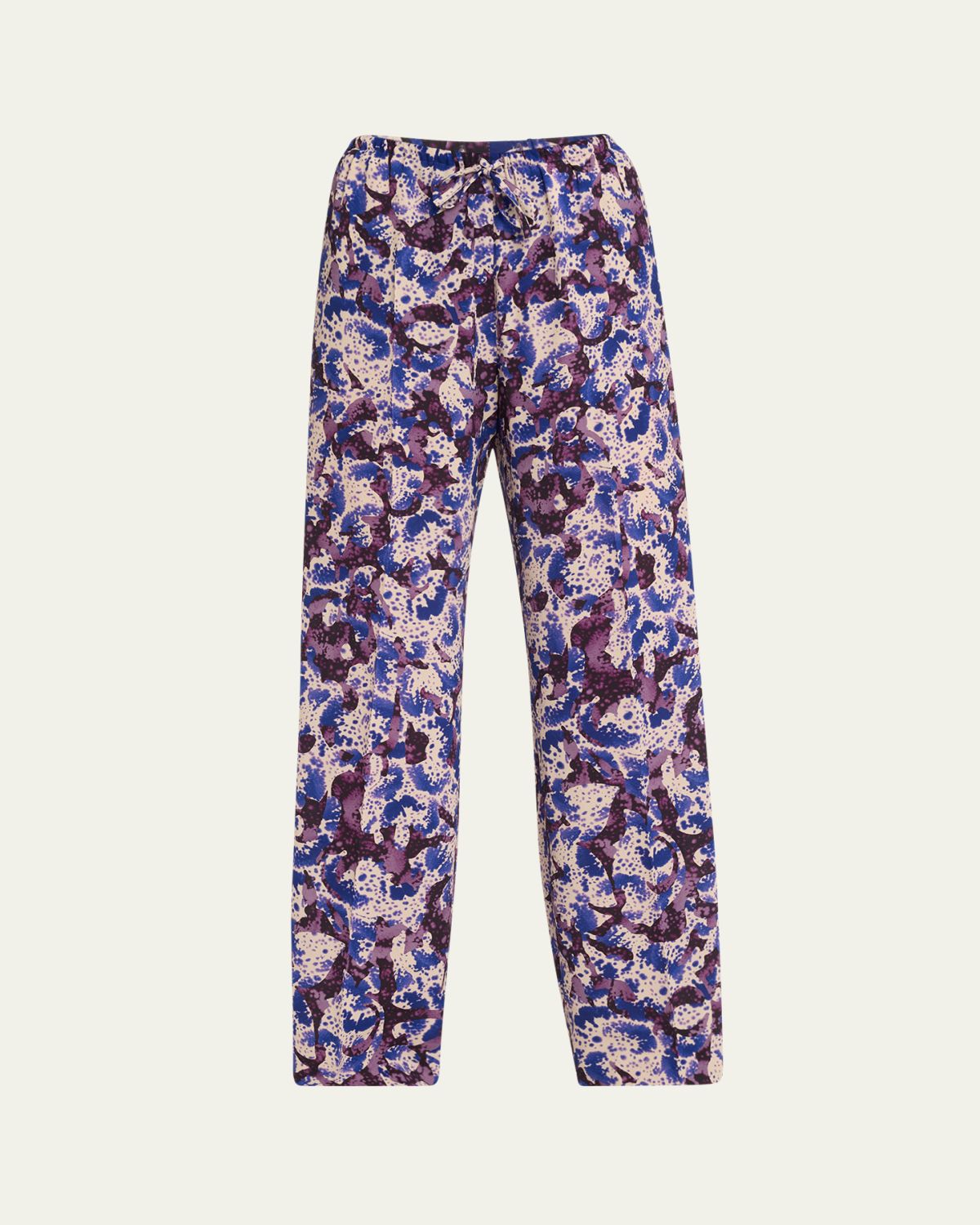 Dries Van Noten Puvis Printed Wide-Leg Drawstring Pants