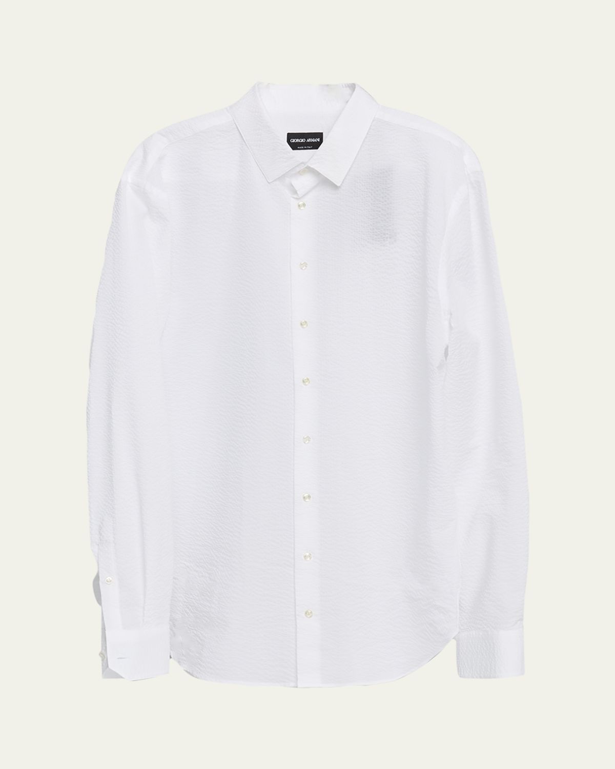 Giorgio Armani Men's Solid Seersucker Sport Shirt