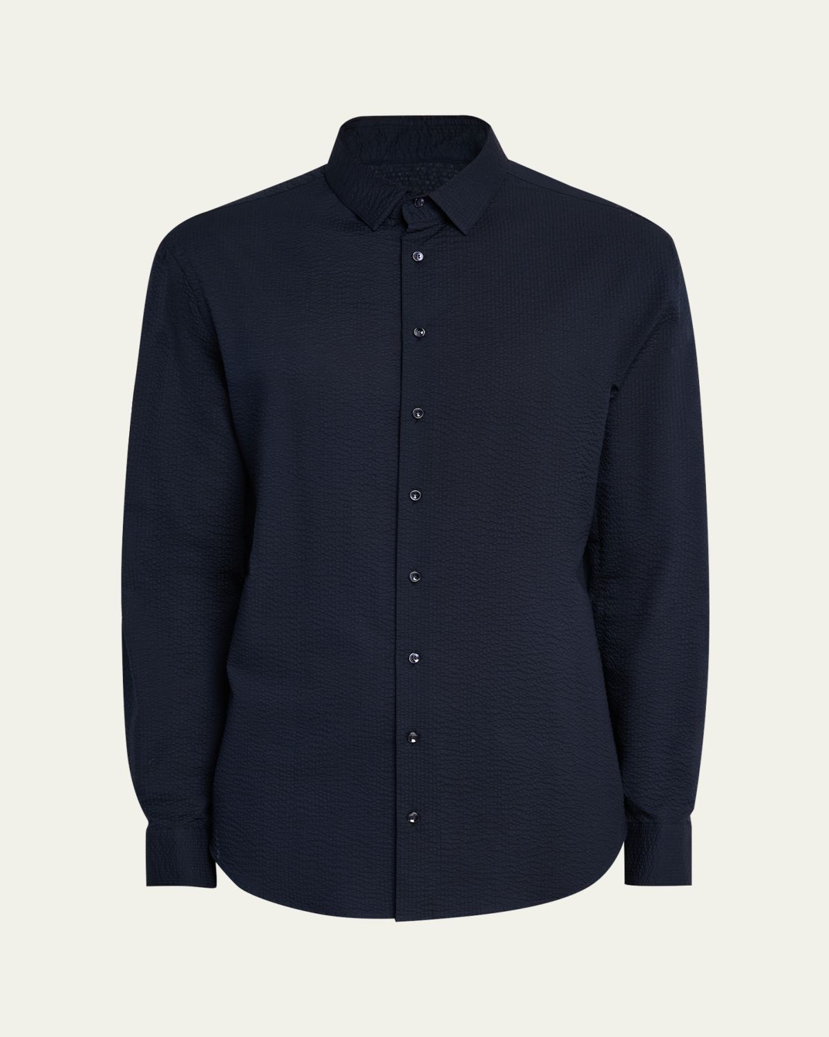 Giorgio Armani Men's Solid Seersucker Sport Shirt | Thumbnail 6 Giorgio Armani Men's Solid Seersucker Sport Shirt | Thumbnail 6