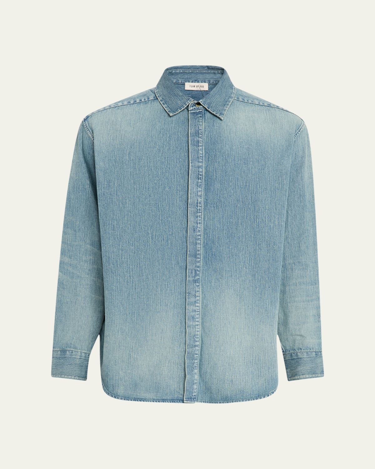 Fear of God Men 's Denim Button-Down Shirt