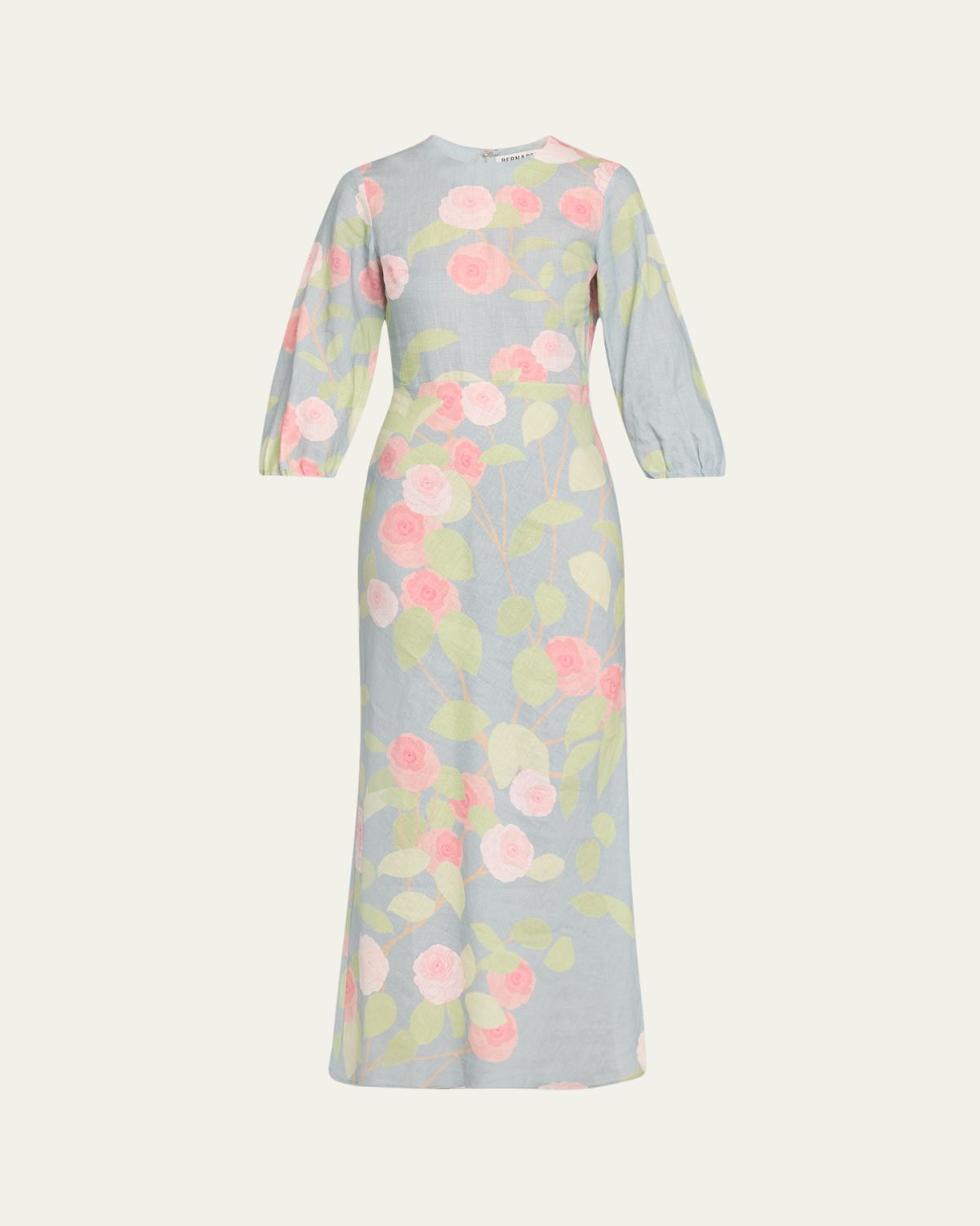 BERNADETTE Flower Printed Linen Long Dress
