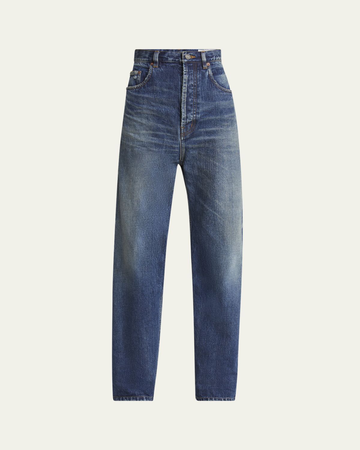 Saint Laurent Men's High-Waist Baggy Jeans