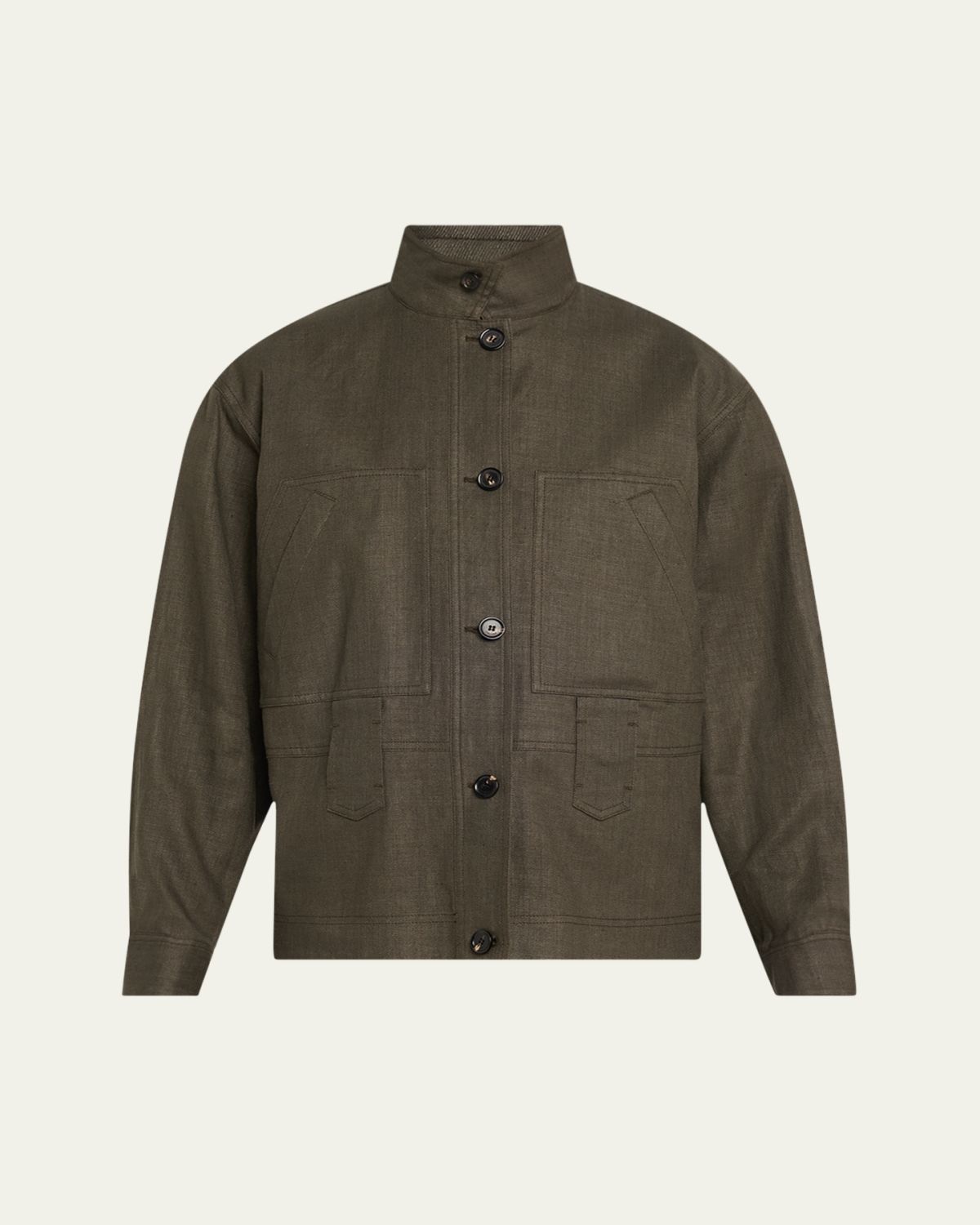 Loro Piana Jaylon Structured Linen Wool Field Jacket | Thumbnail 6 Loro Piana Jaylon Structured Linen Wool Field Jacket | Thumbnail 6