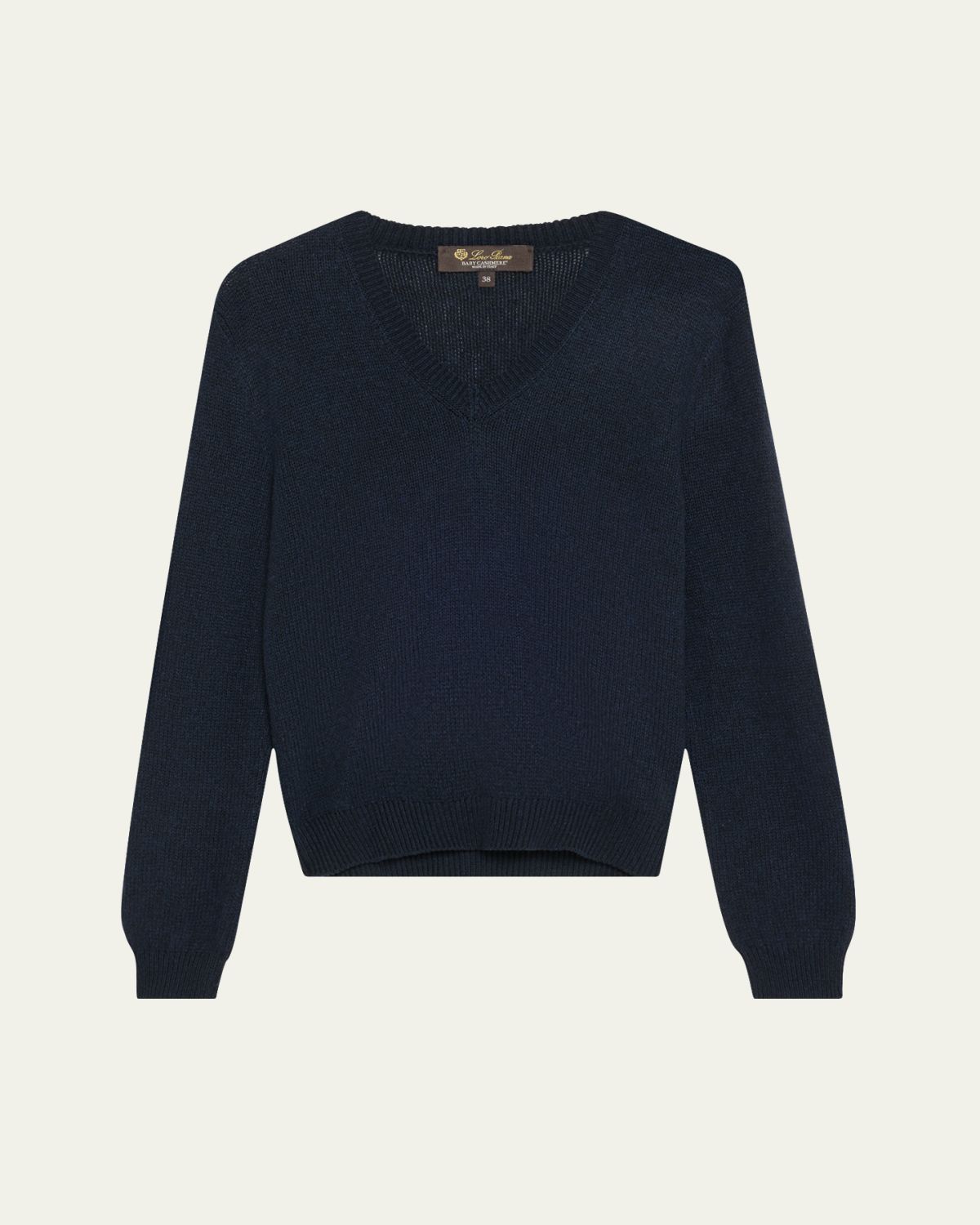 Loro Piana Fobello V-Neck GG 8 Baby Cashmere Sweater | Thumbnail 10