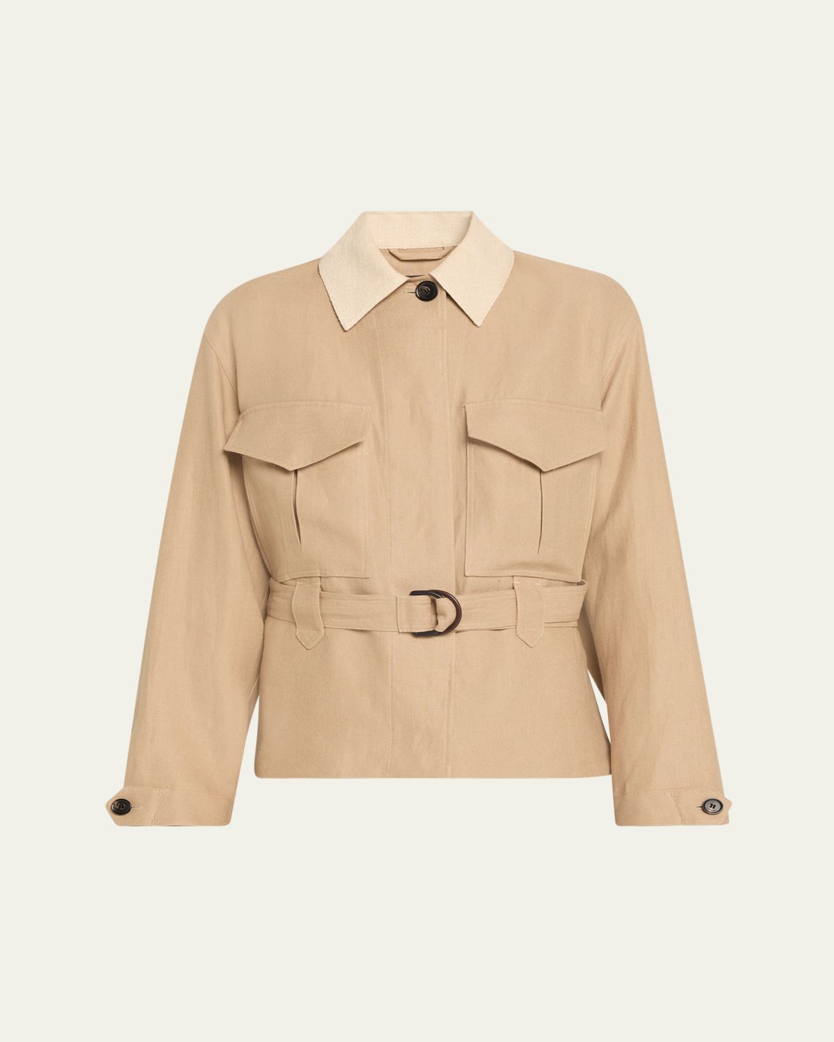 Loro Piana Dillon Belted Antigua Linen Field Jacket