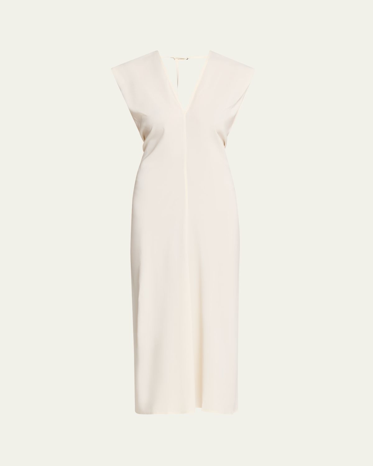 St. Agni Plunge-Neck Draped Maxi Dress