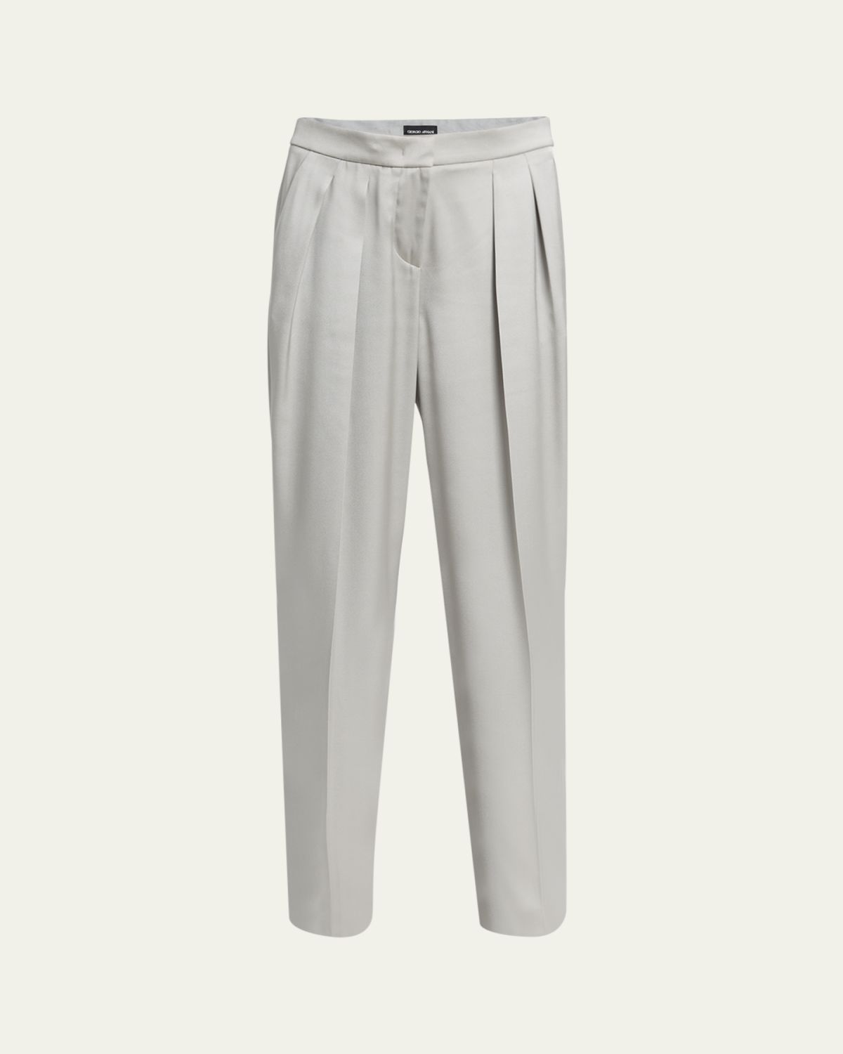 Giorgio Armani Pleated Skinny Leg Silk Trousers