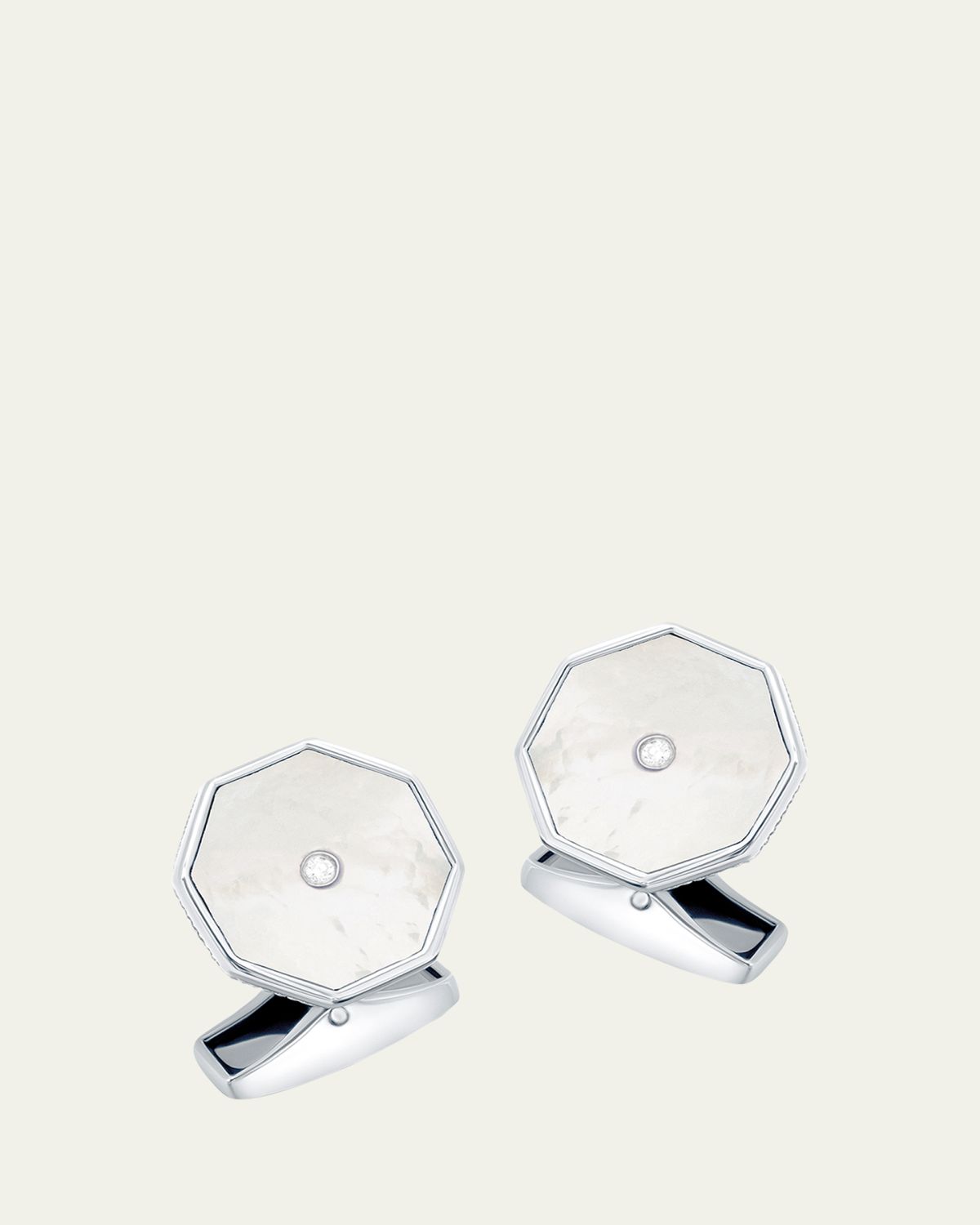Tateossian Men's Mother-Of-Pearl London Eye Cufflinks with Diamonds