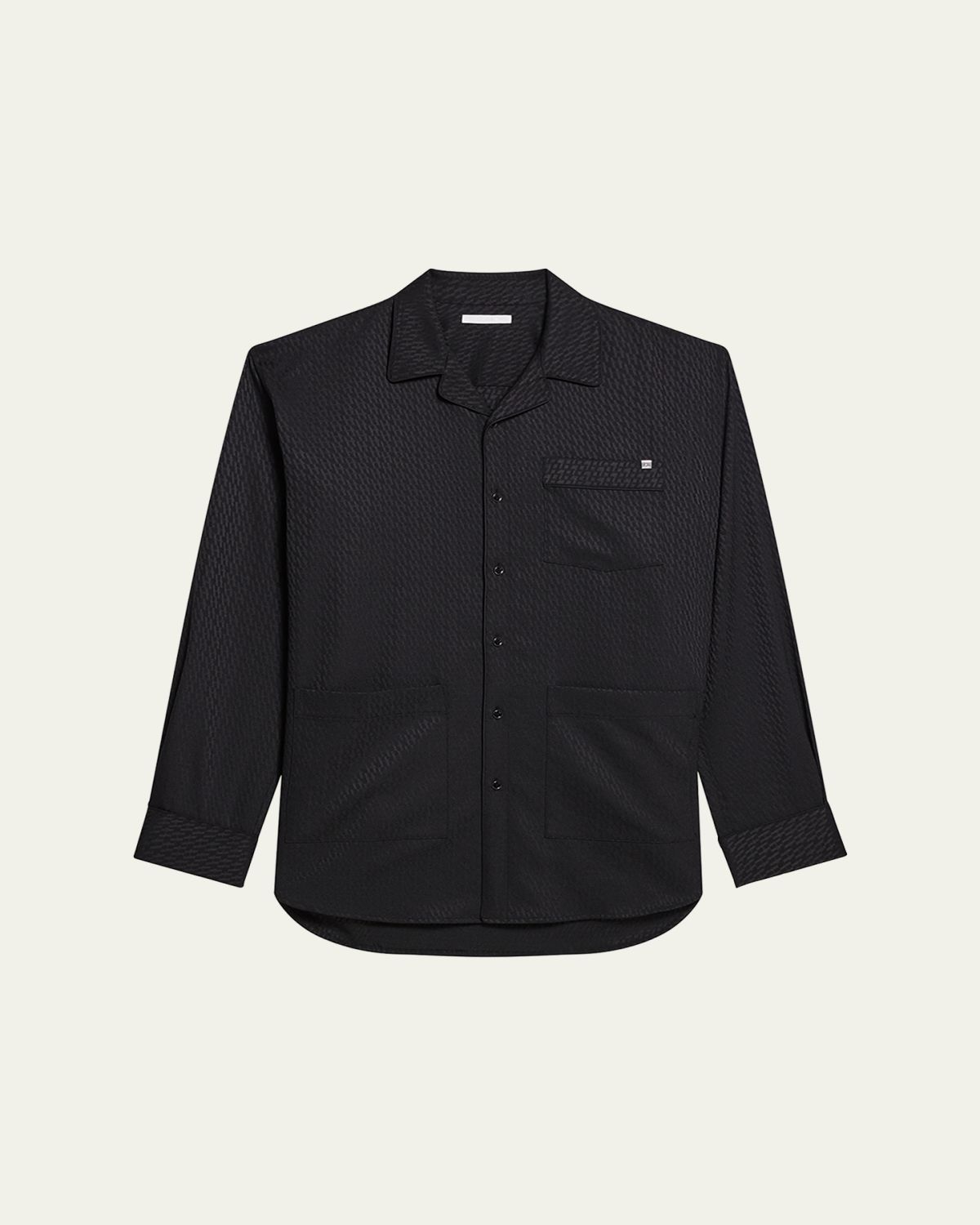 Helmut Lang Men's Oversized Satin Jacquard Pajama Shirt | Thumbnail 6 Helmut Lang Men's Oversized Satin Jacquard Pajama Shirt | Thumbnail 6