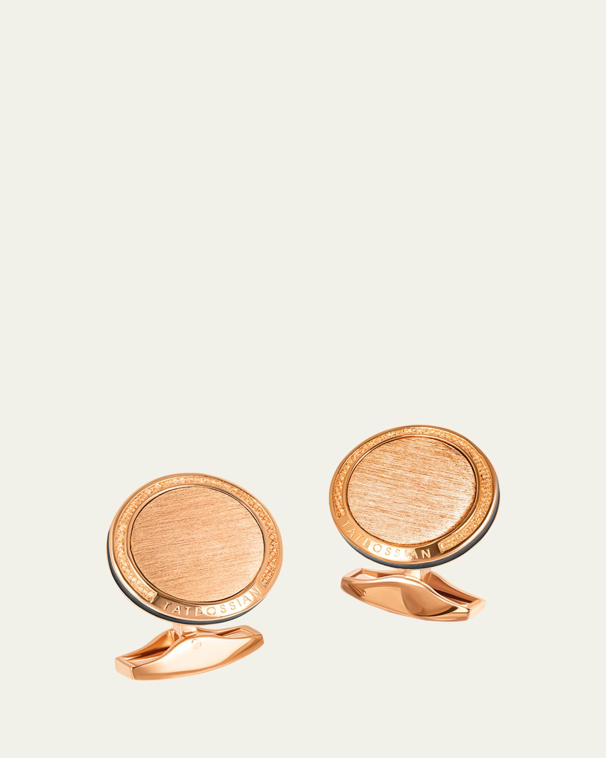Tateossian Men's Round Rose Gold-Tone Sterling Silver Cufflinks