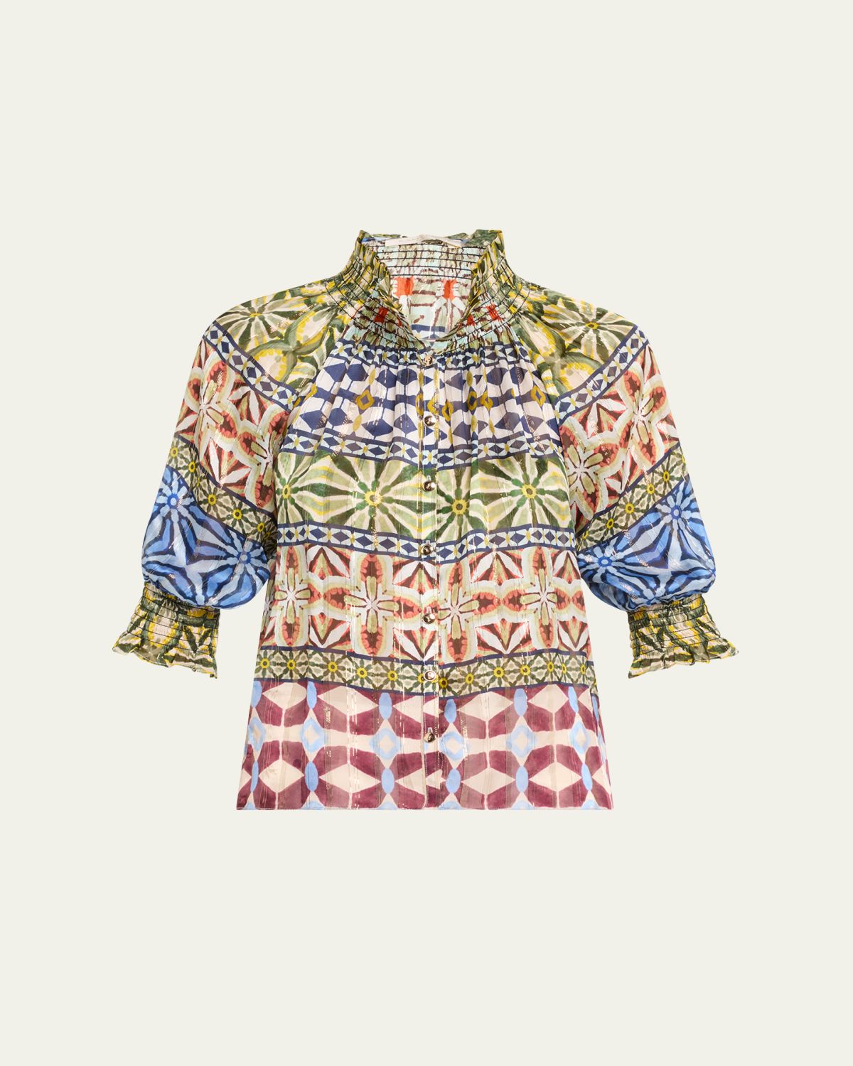 Ramy Brook Chela Silk Button-Front Top