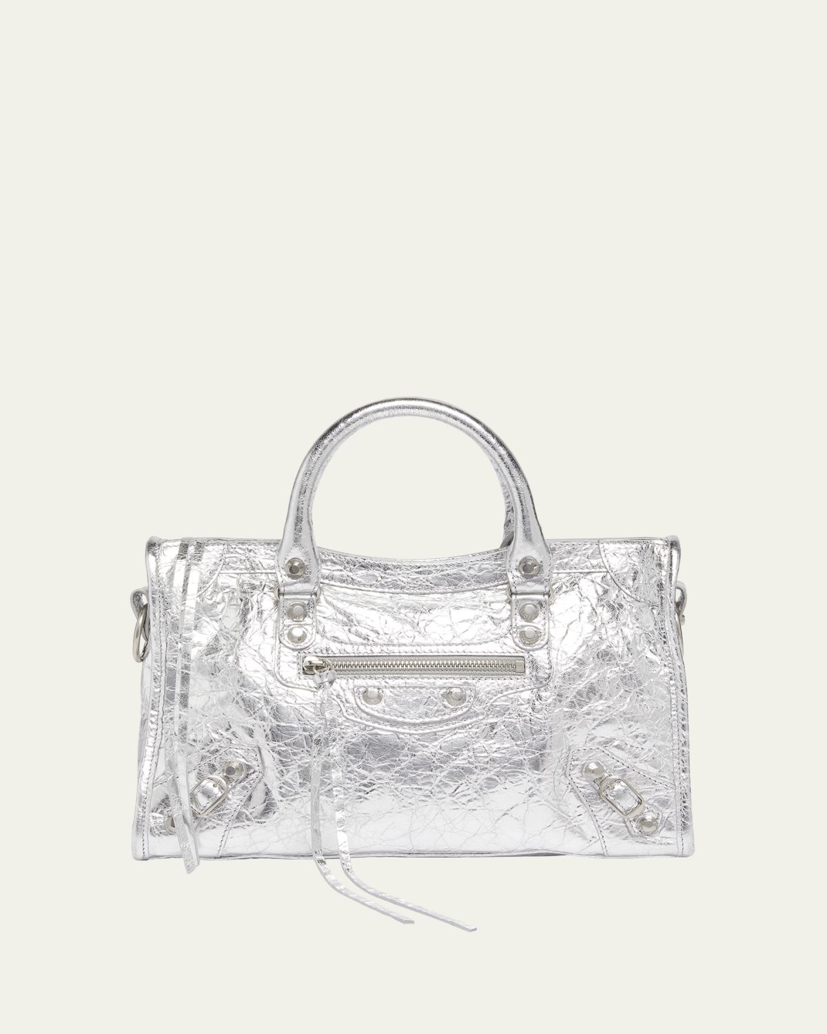 Balenciaga Le City Small Metallic Leather Tote Bag