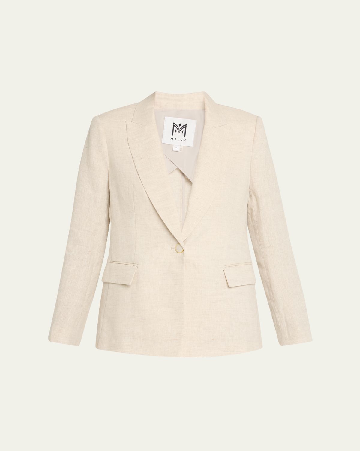 Milly Alexa Single-Button Linen Blend Blazer