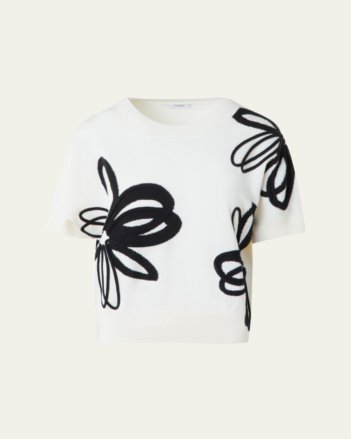 Akris punto Daisy Blow Up Intarsia Merino Wool Sweater