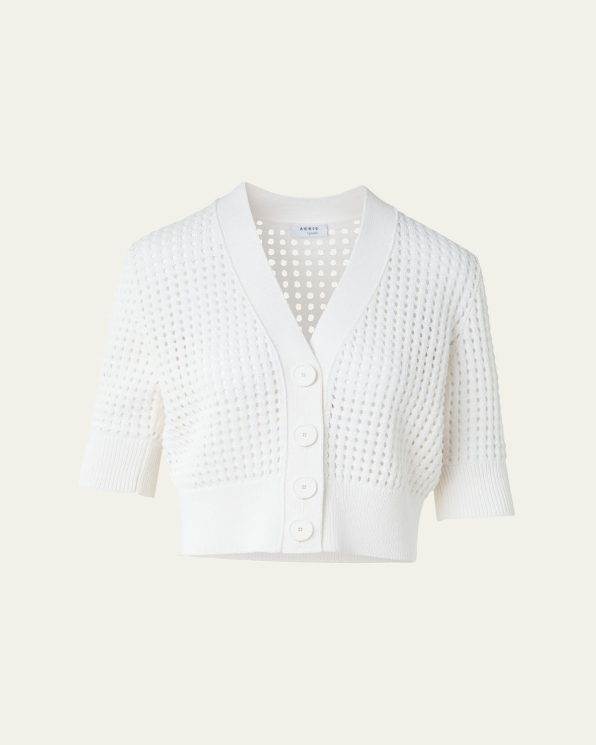 Akris punto Chunky Cotton Mesh Knit Cardigan