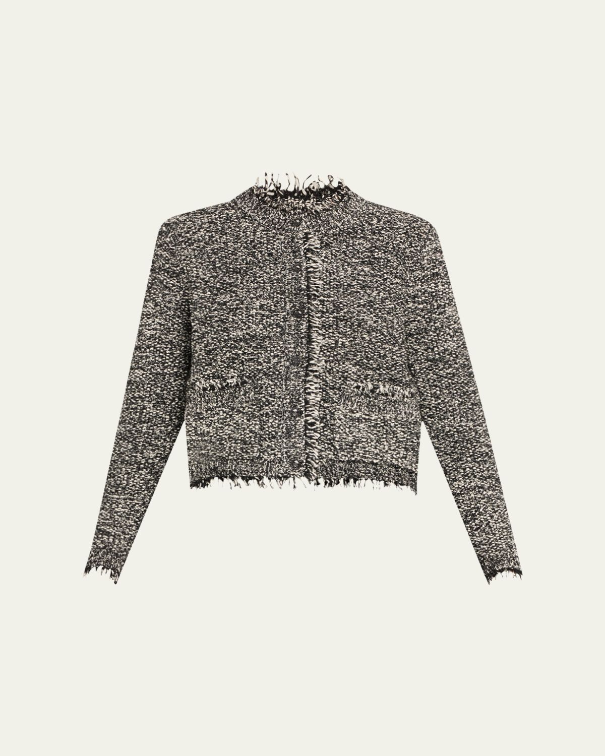 Kobi Halperin Emorie Fringe-Trim Tweed Knit Jacket