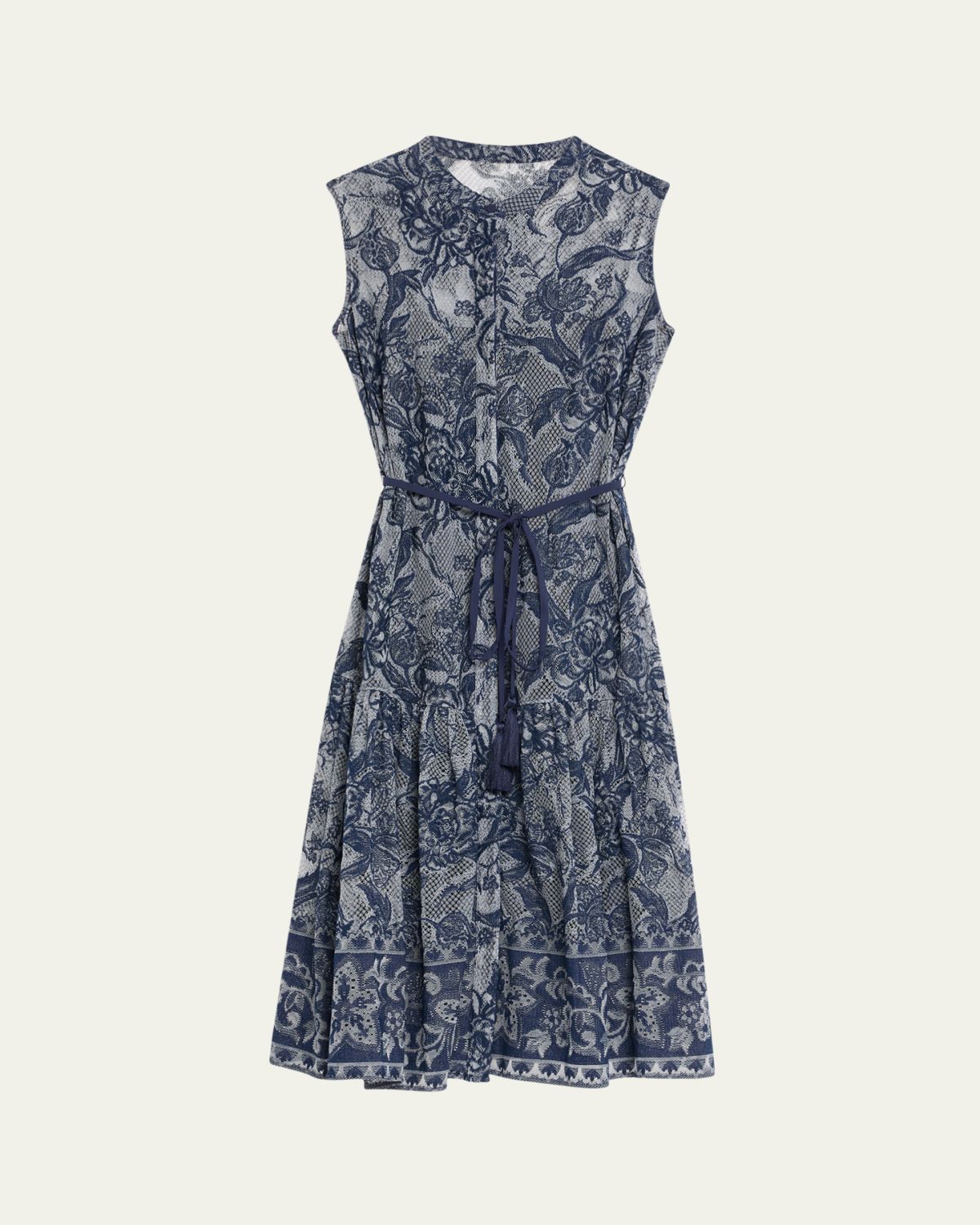 Kobi Halperin Brien Sleeveless Floral Lace Midi Dress