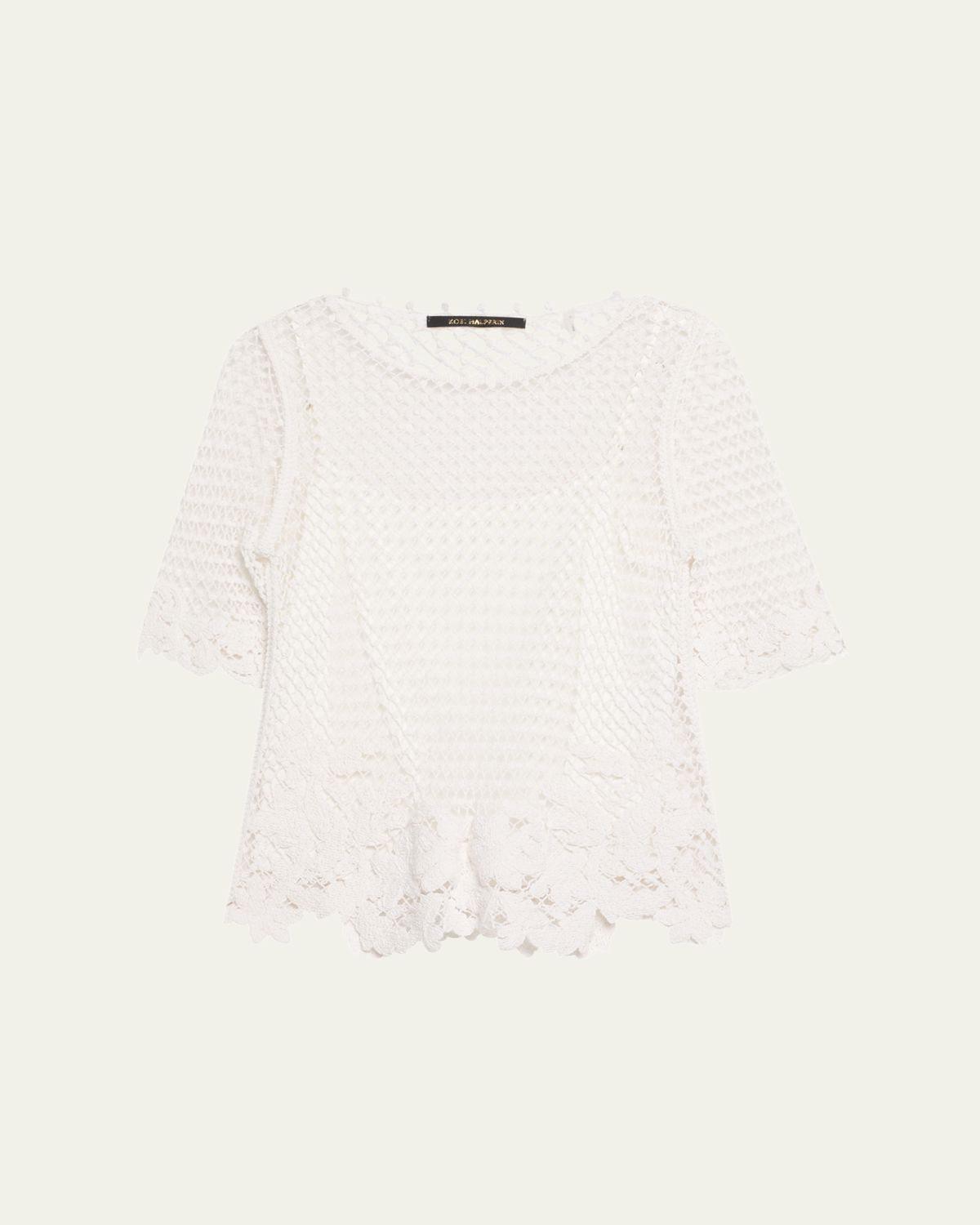 Kobi Halperin Sylvs Floral Crochet Rosette Net Blouse