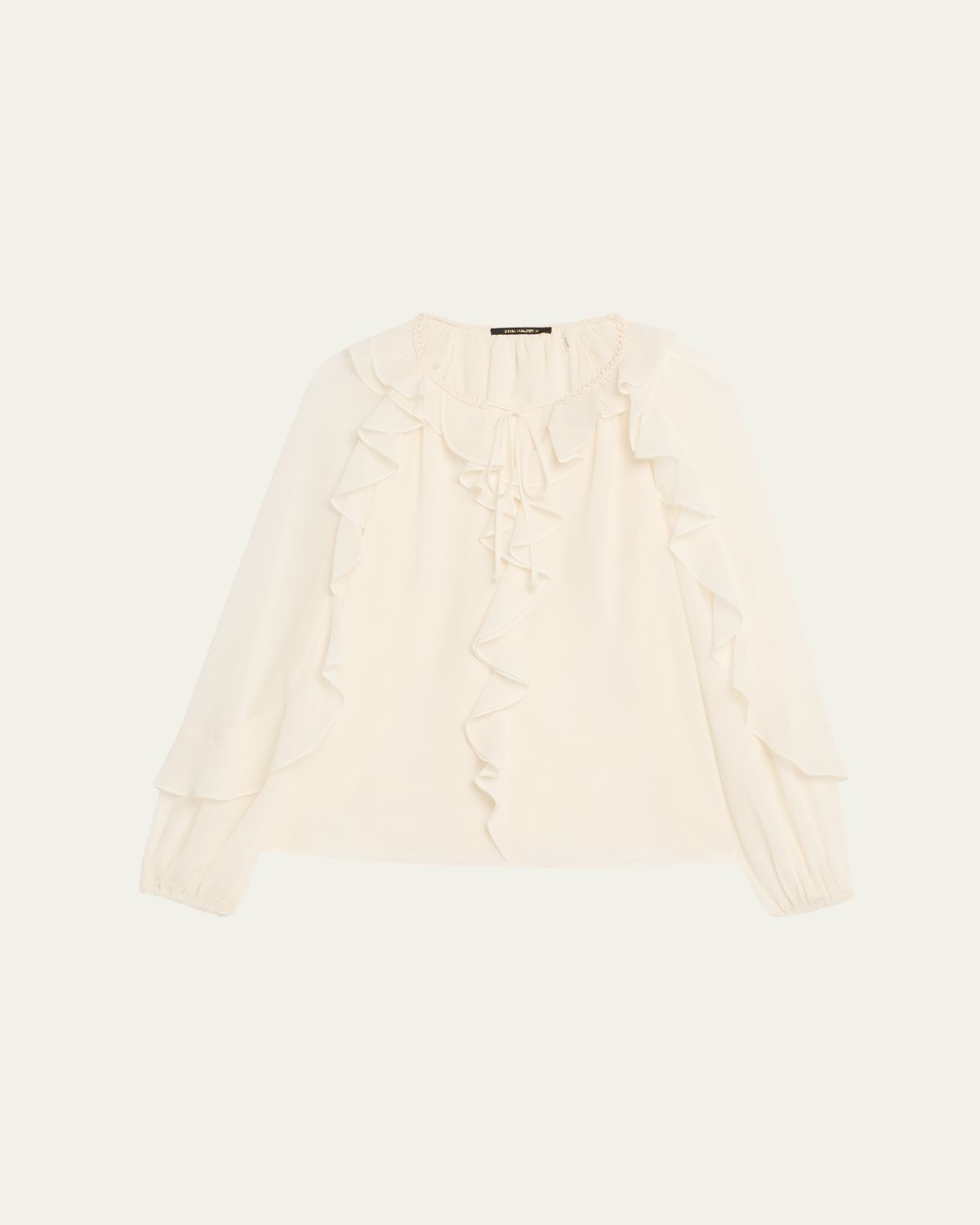 Kobi Halperin Bali Raglan-Sleeve Ruffle Blouse