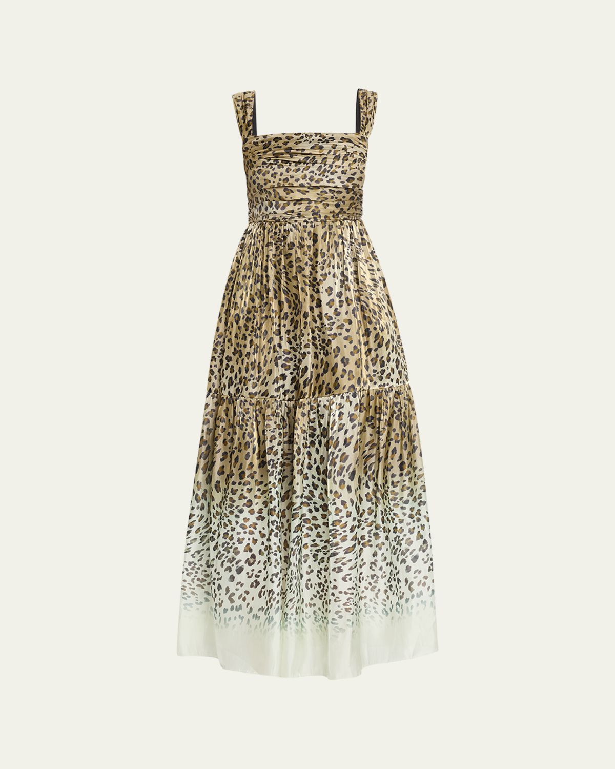 Kobi Halperin Meira Tiered Leopard-Print Midi Dress